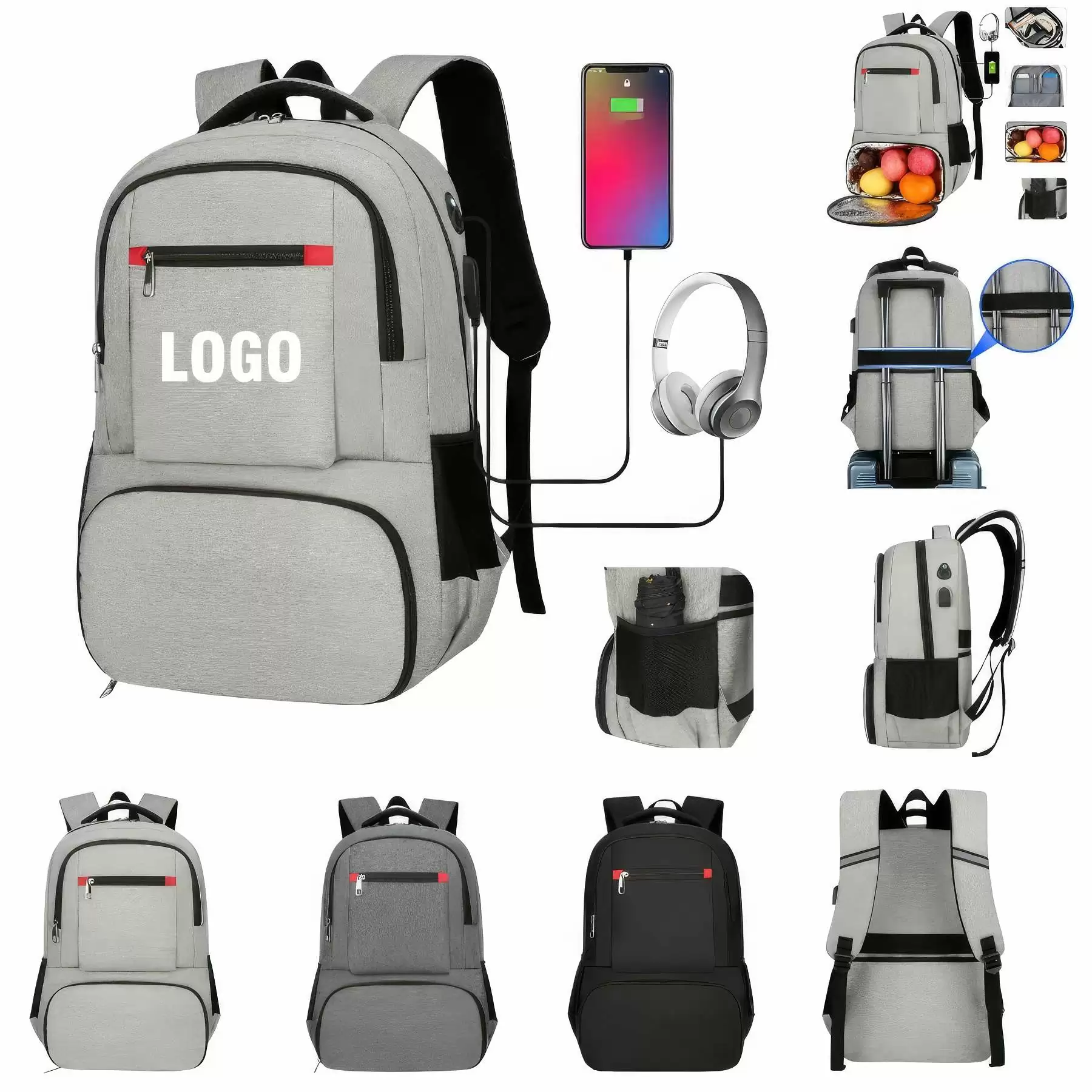 Custom Insulated Cooler Backpacks with USB Port