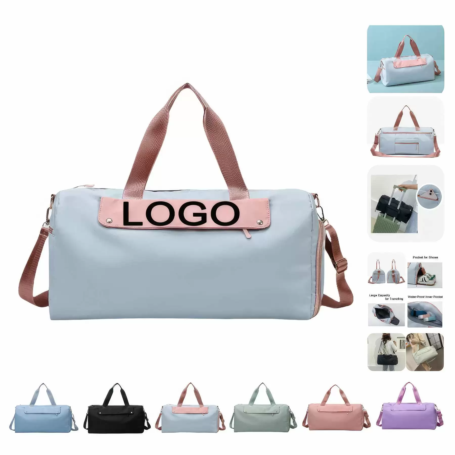 Travel Sports Tote Handbag & Yoga Gym Weekender Duffel Bag