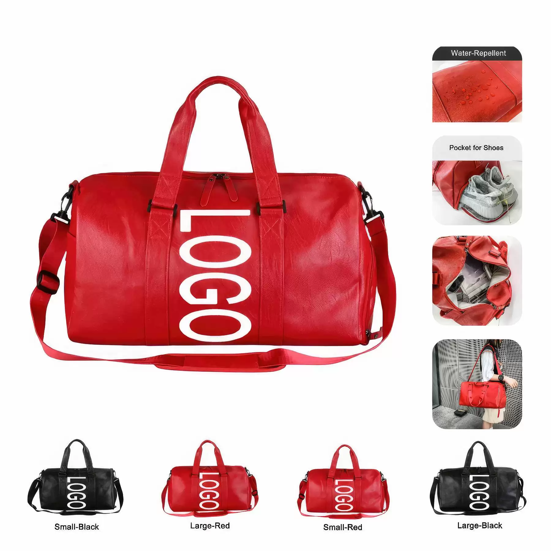 Travel Sports Tote Handbag & Yoga Gym Weekender Duffel Bag:L