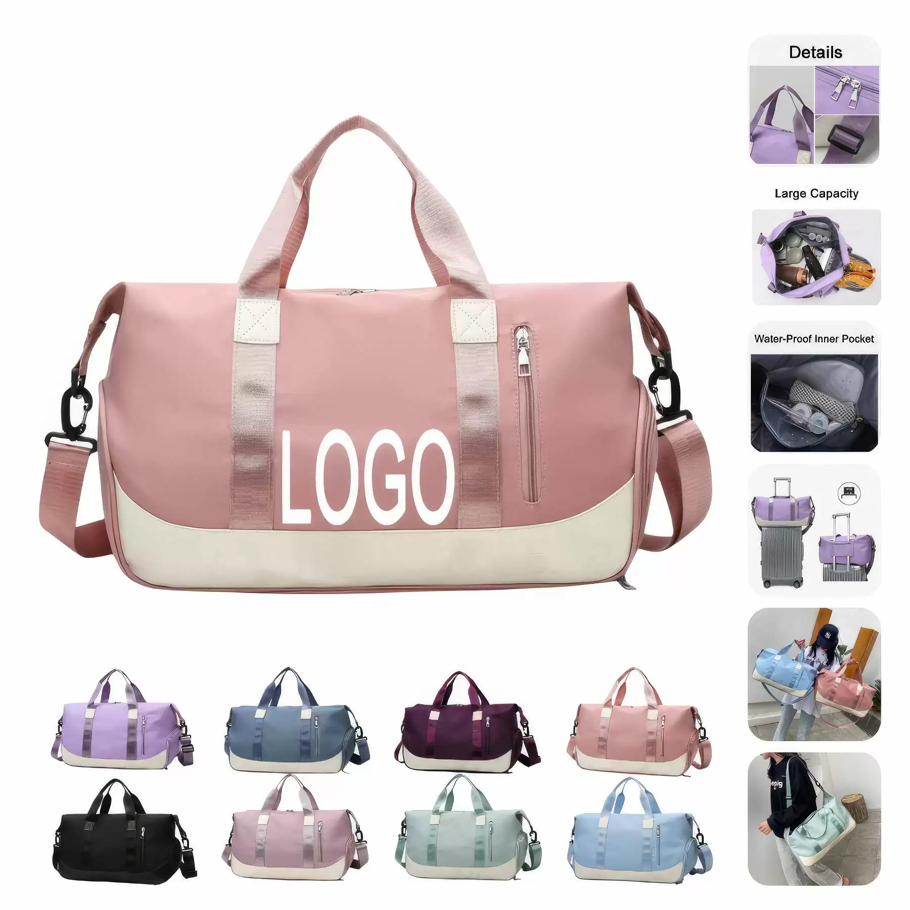 Travel Sports Tote Handbag & Yoga Gym Weekender Duffel Bag
