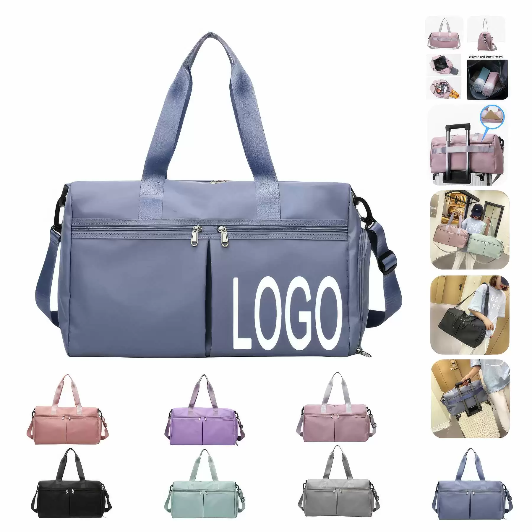 Travel Sports Tote Handbag & Yoga Gym Weekender Duffel Bag
