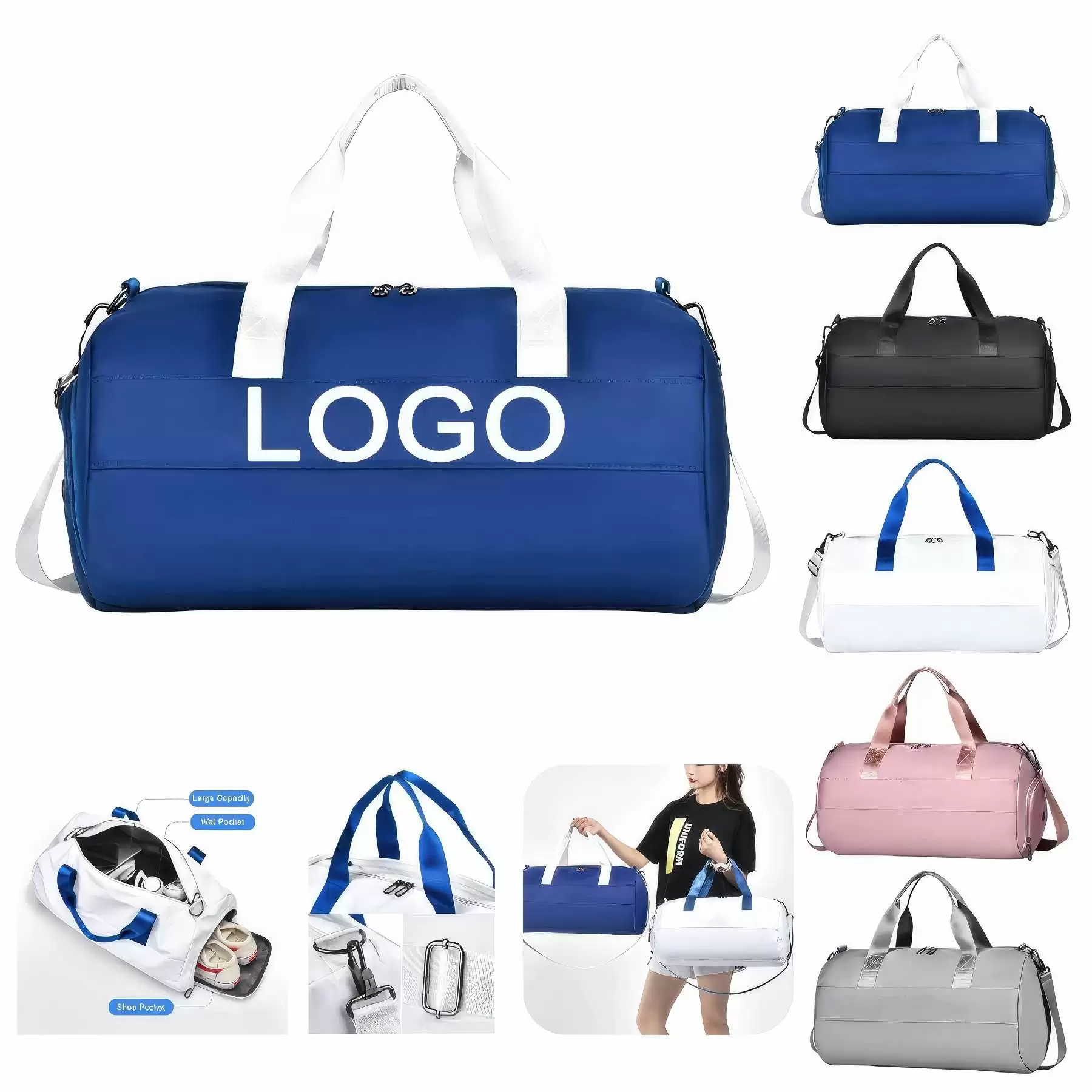 Travel Sports Duffel Bag & Yoga Gym Weekender Tote Handbag