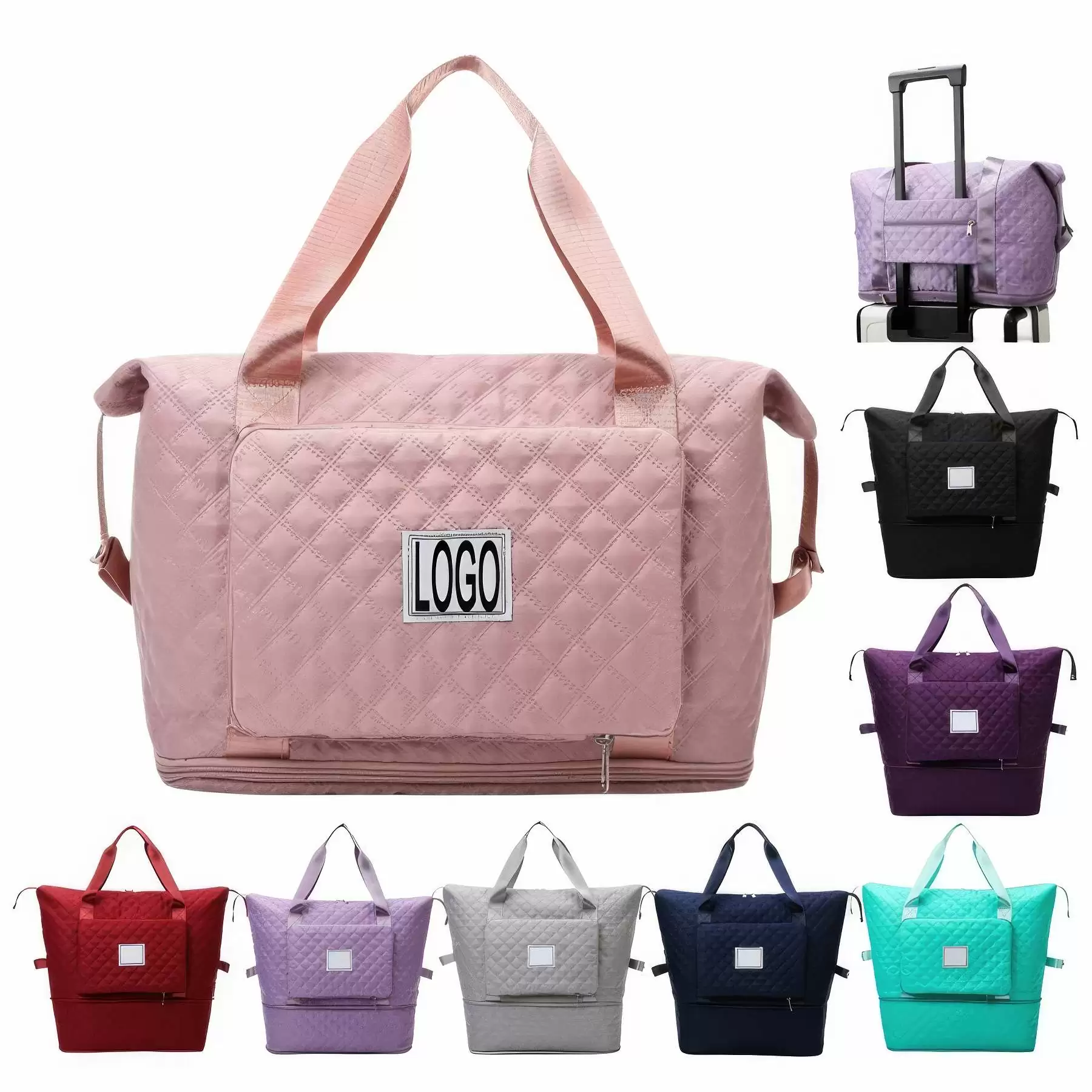 Foldable Travel Sport Tote Handbag Yoga Weekender Duffel Bag
