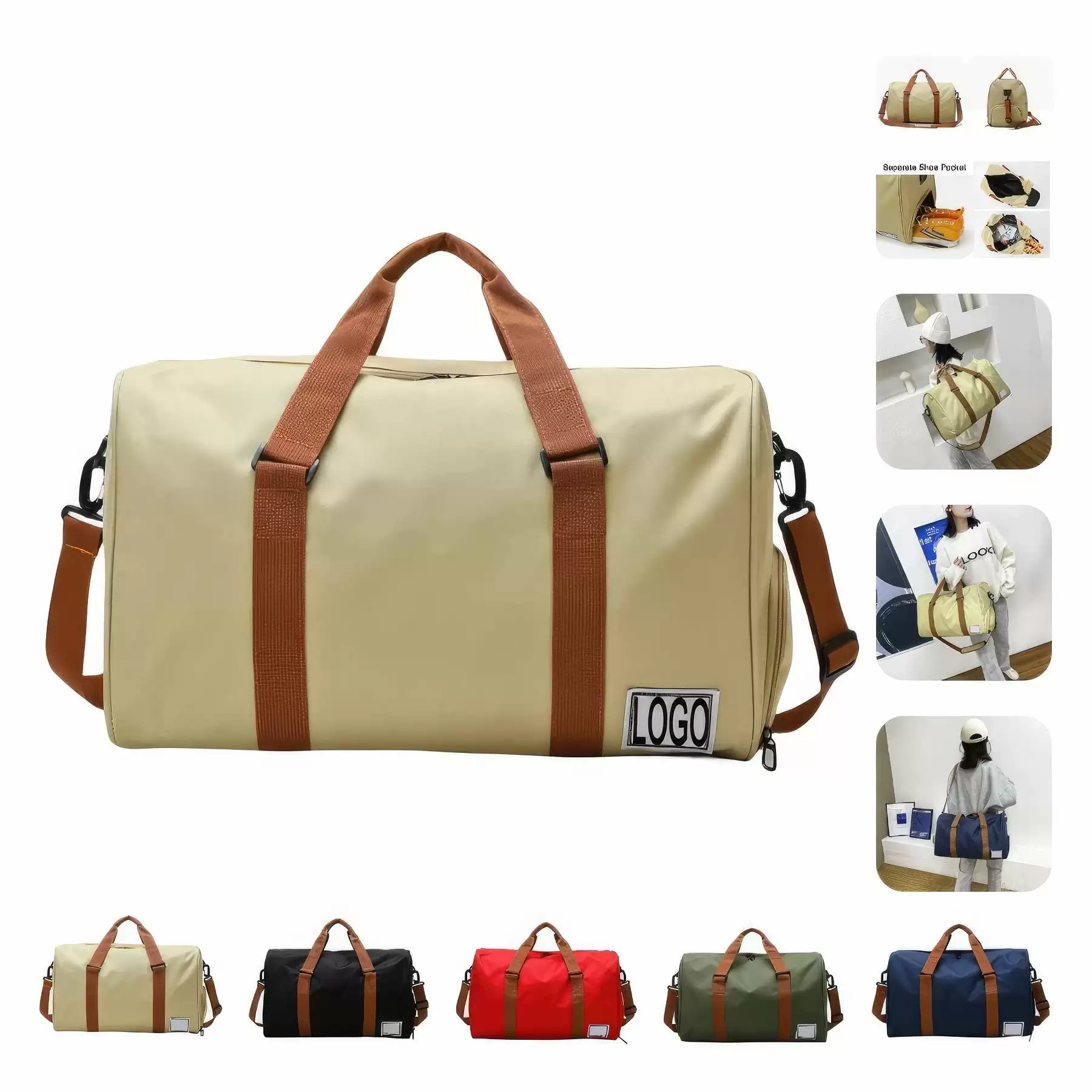 Travel Sports Duffel Bag & Yoga Gym Weekender Tote Handbag
