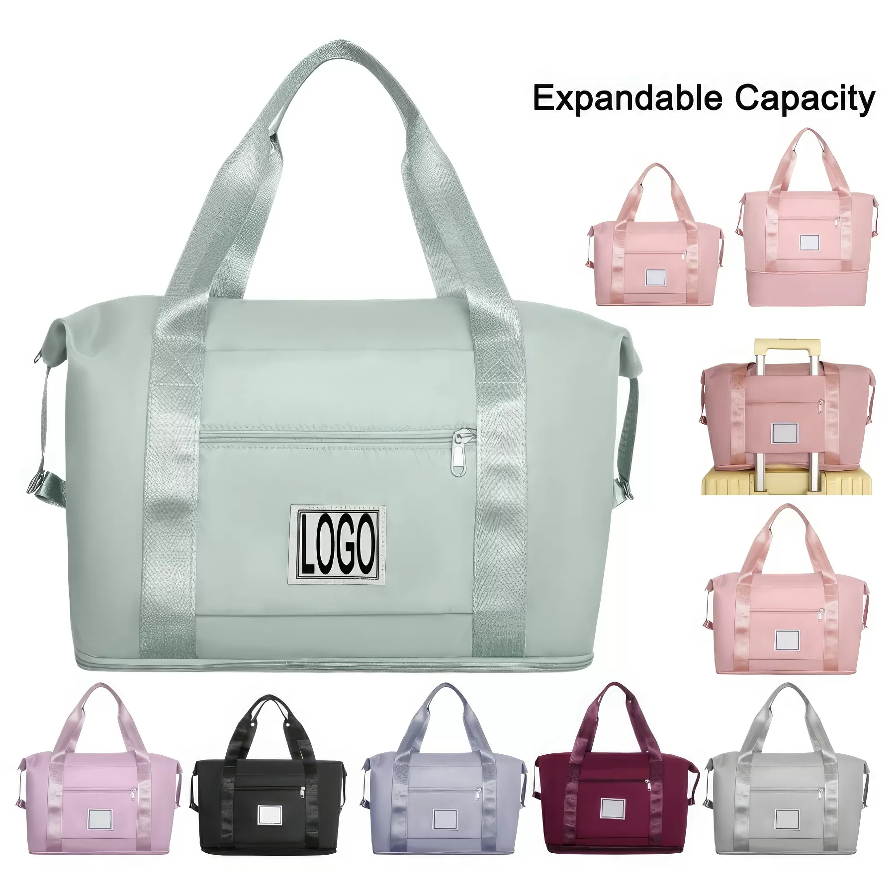 Expandable Travel Sports Tote Handbag & Weekender Duffel Bag