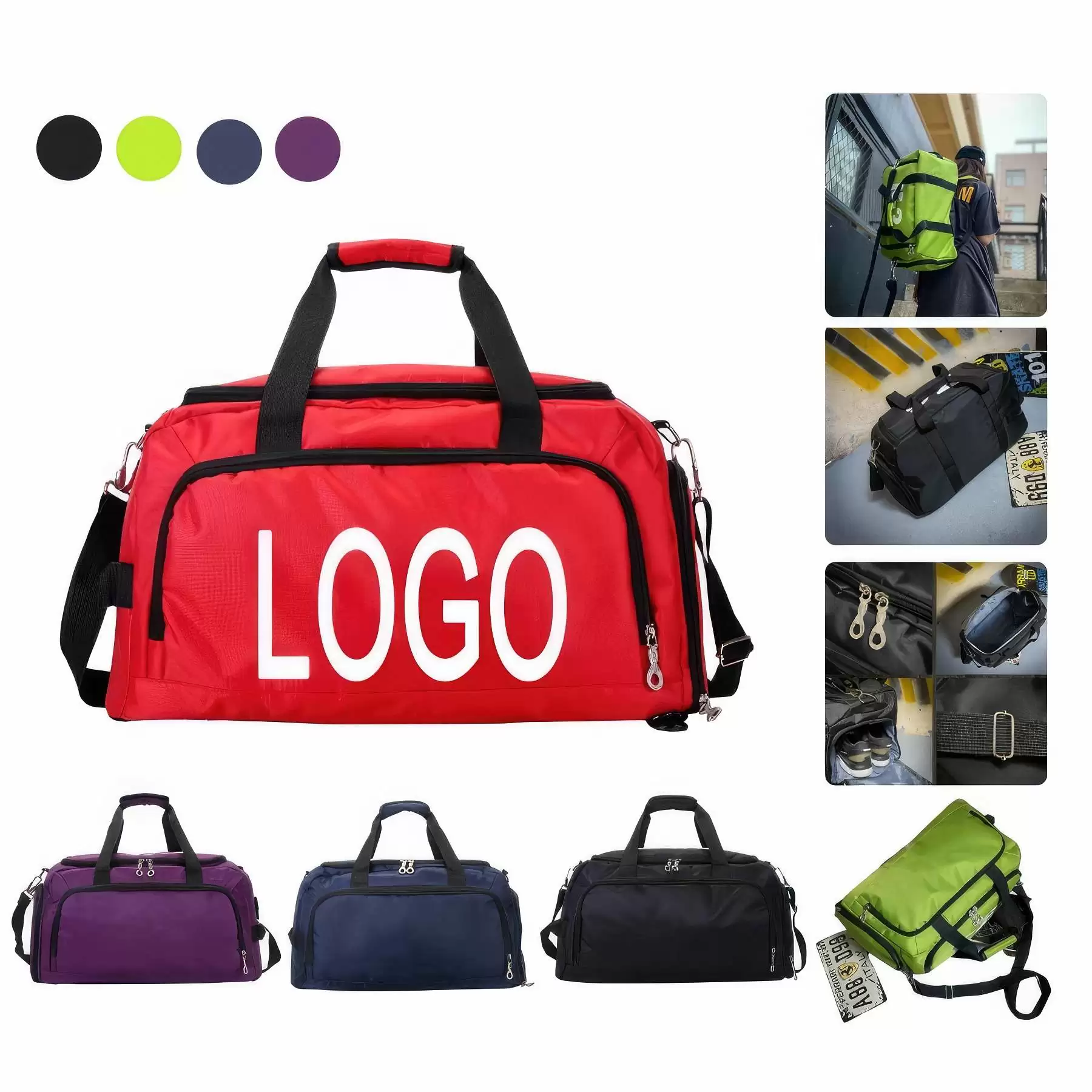 Travel Sports Duffel Bag & Yoga Gym Weekender Tote Handbag： S
