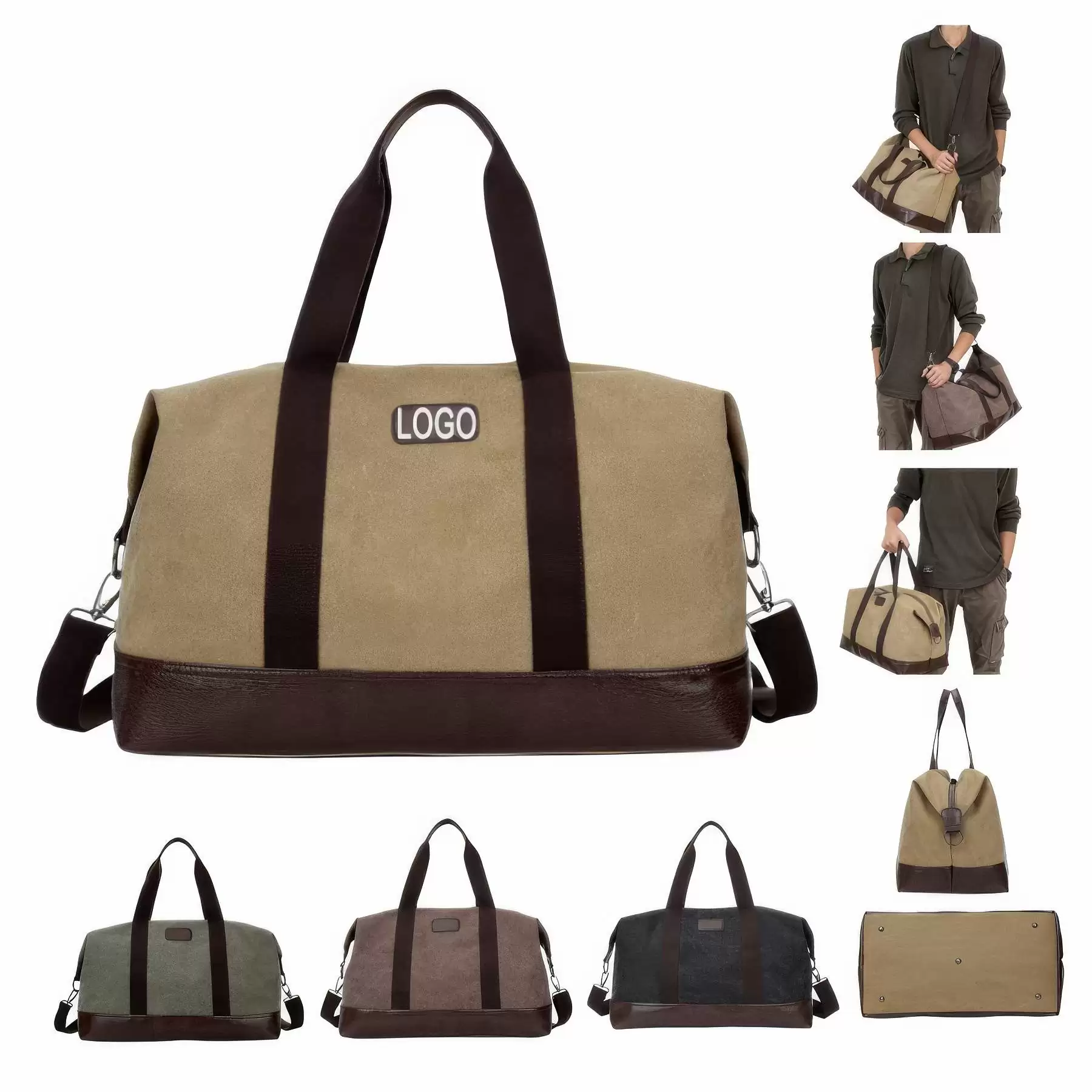 Canvas Travel Sports Tote Handbag & Weekender Shoulder Bag