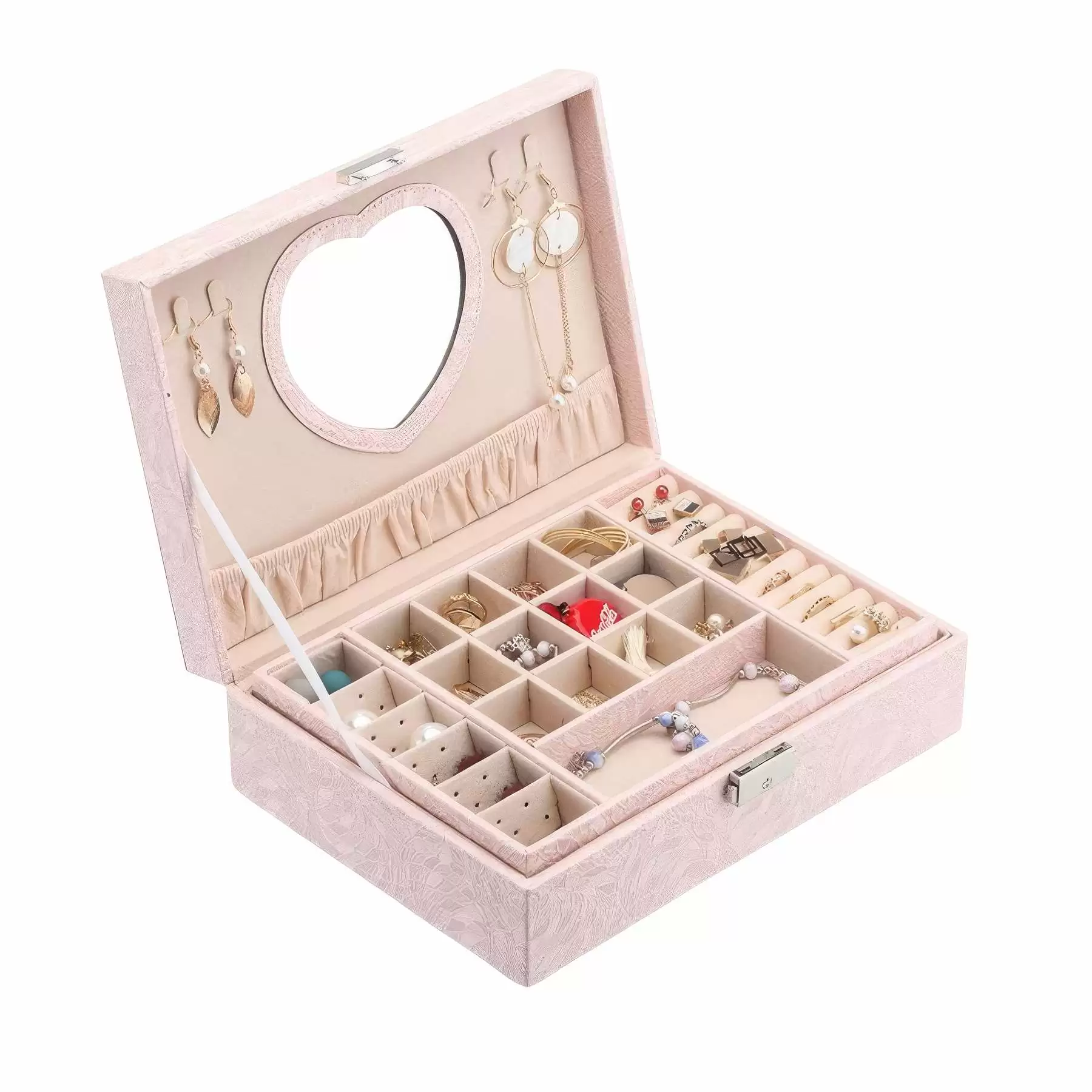 Custom Multi-Layer Jewelry Organizer Box with Mirror & Lock - Image 2