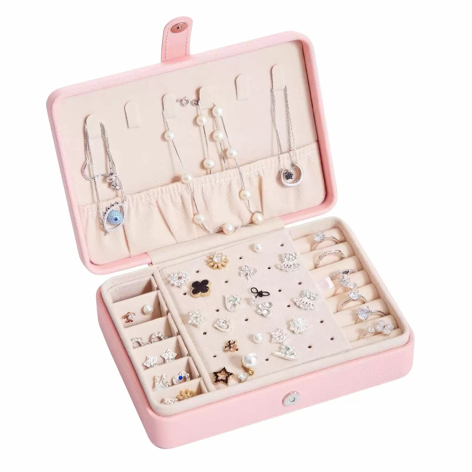 Portable Travel Jewelry Organizer Box with Mirror / Hook - Image 2