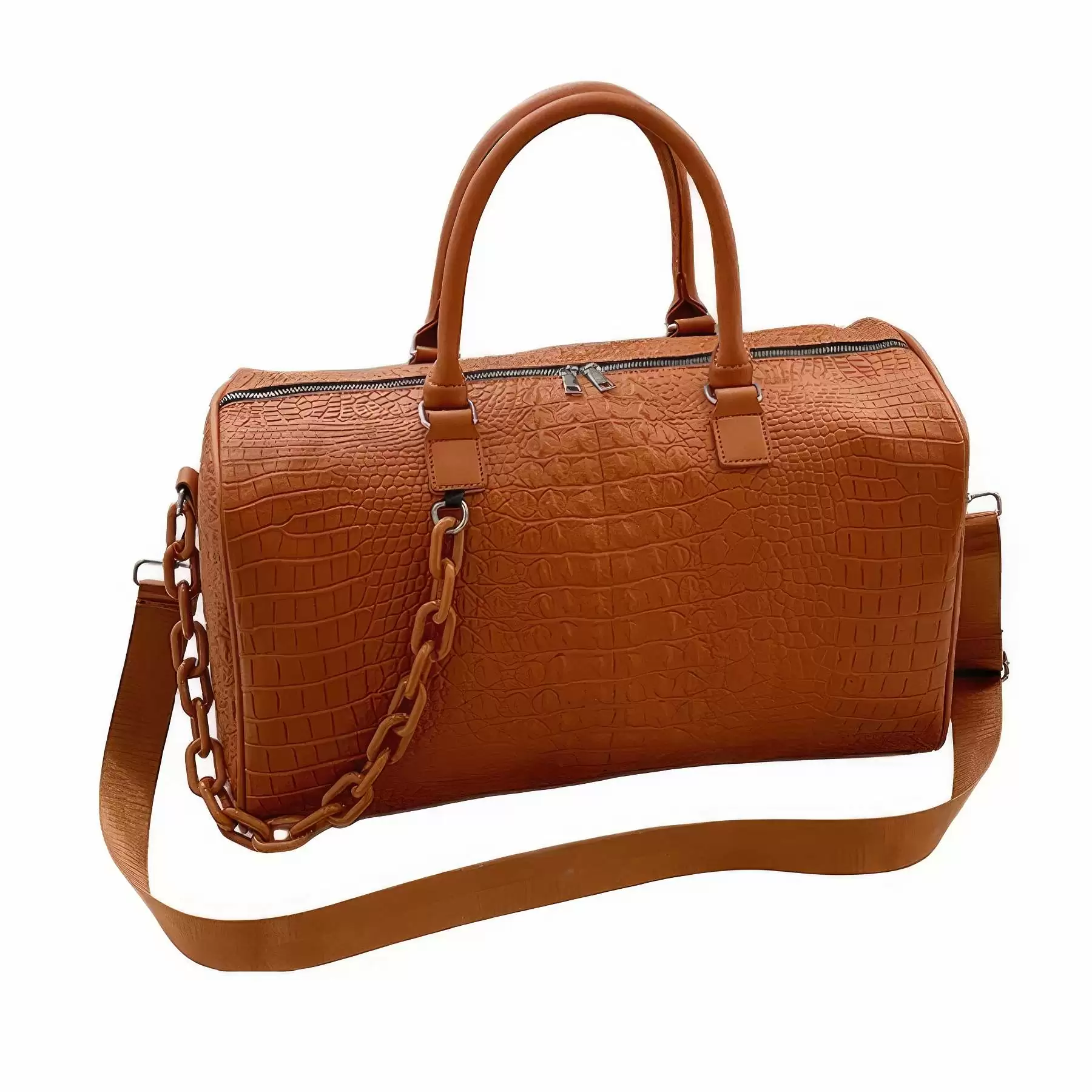 Custom PU Leather Gym Sports Travel Duffel Bags - Image 2