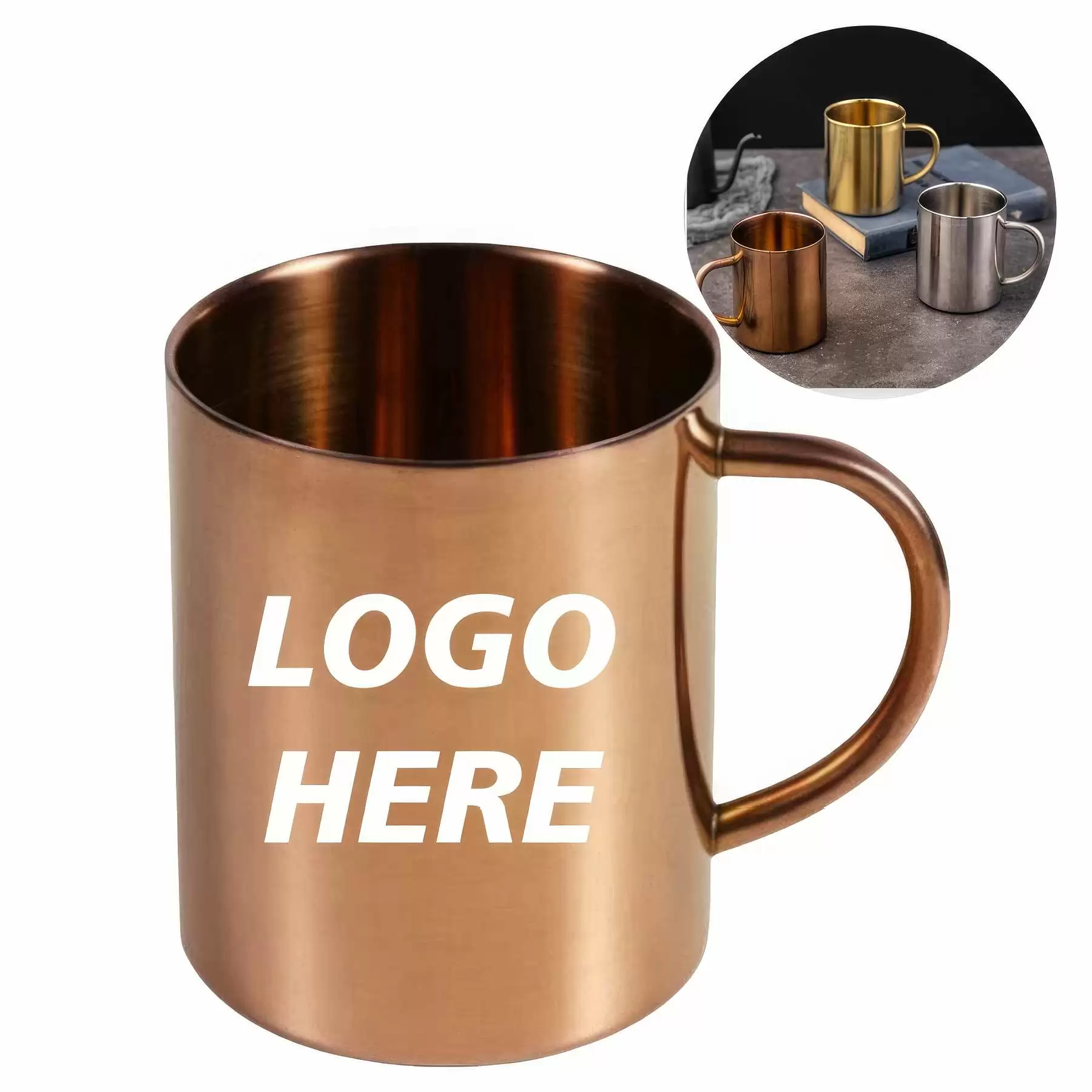 Custom 13.5 oz Double Walled Stainless Steel Coffee Mugs
