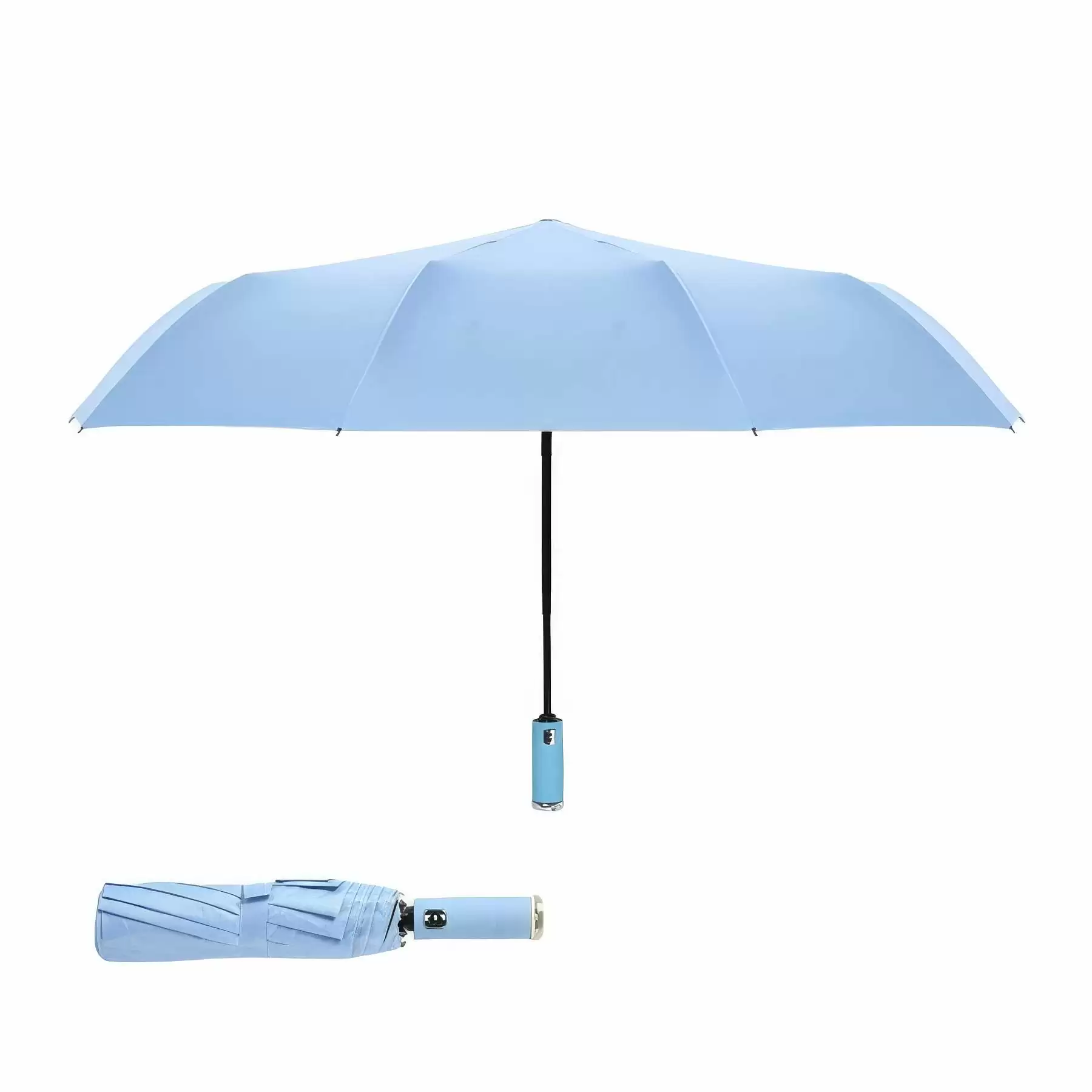 Custom Travel Auto-Open Umbrella with Rotatable LED Light - Image 2