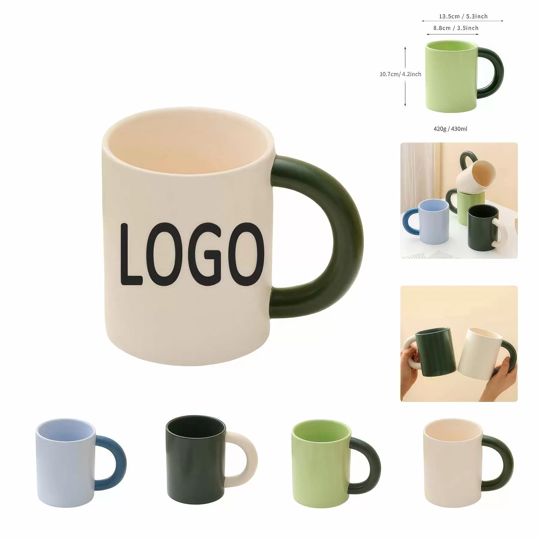 Custom 14 OZ. Ceramic Tea Coffee Mug & Office Drink Cup