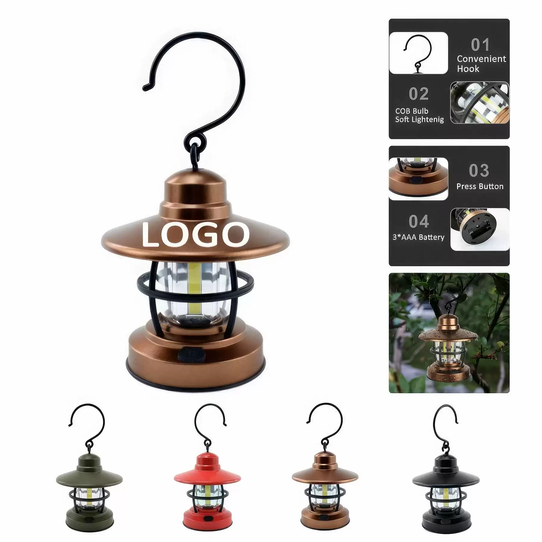 Small Retro Outdoor Camping Light & Picnic BBQ Lantern