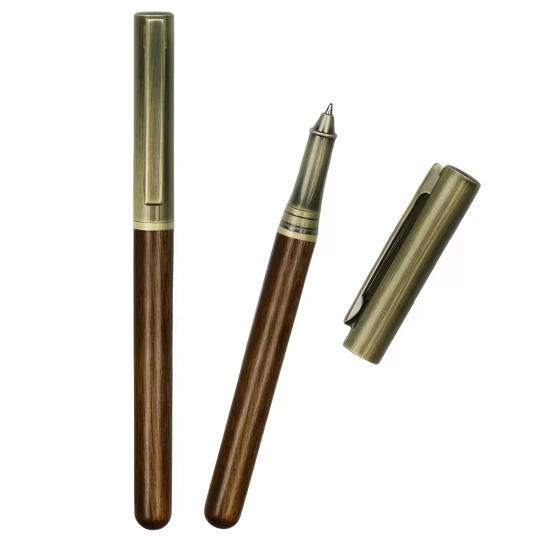 Custom Wood Ballpoint Solid Brass Pens - Image 2