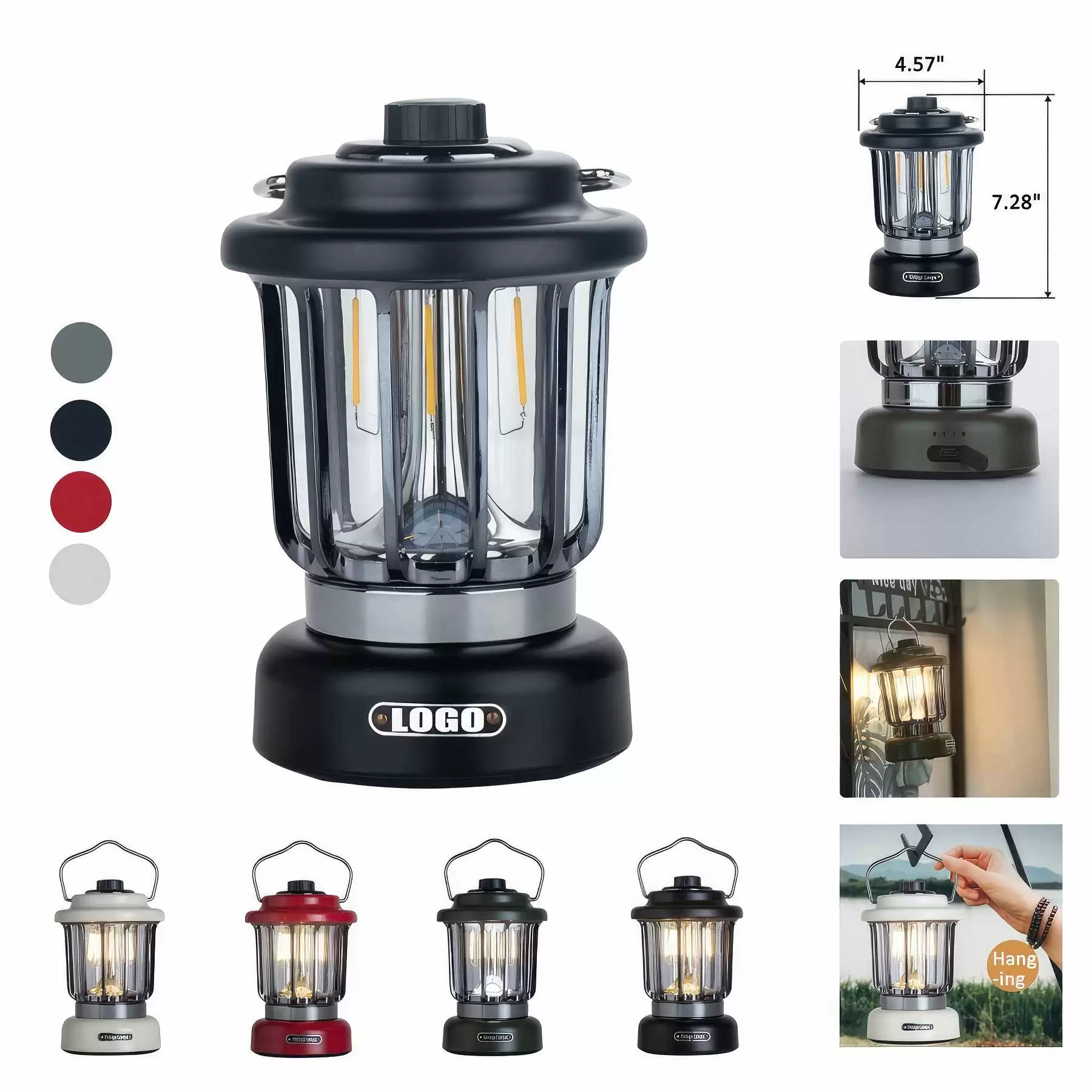 Retro Outdoor Camping LED Light & BBQ Picnic Party Lantern