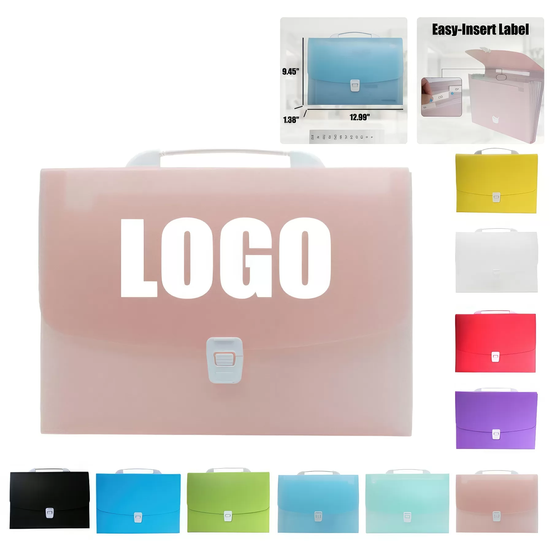 PP Plastic 7-Pocket Expanding A4-Size Portfolio File Folder