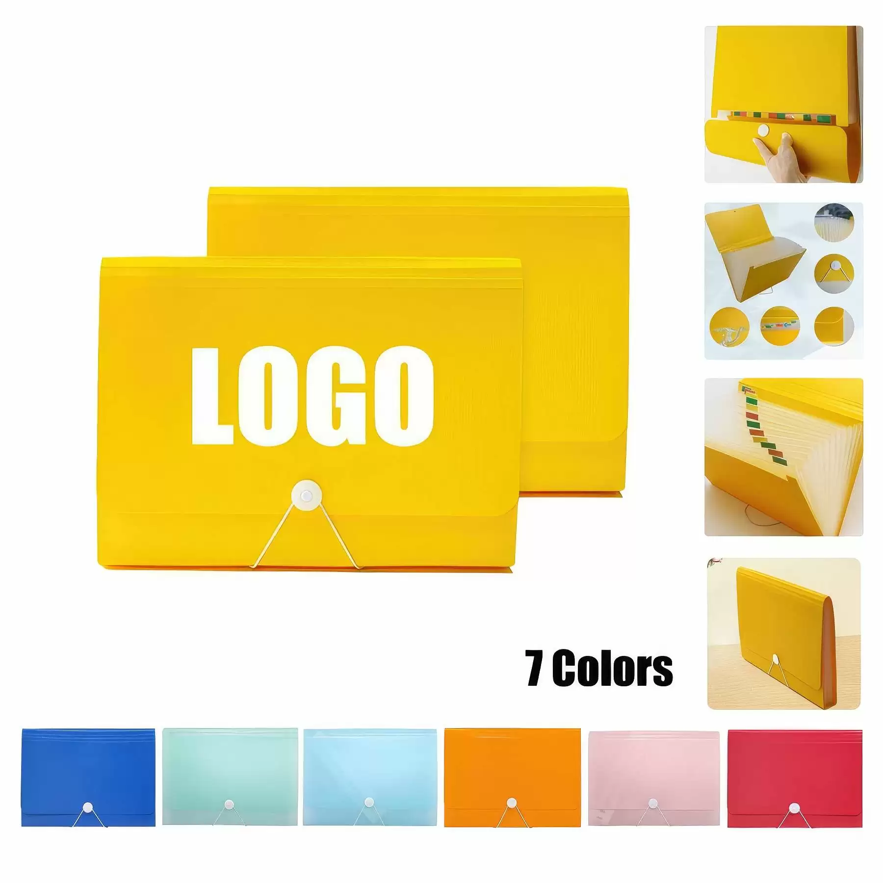 PP Plastic 13-Pocket Expanding A4-Size Portfolio File Folder