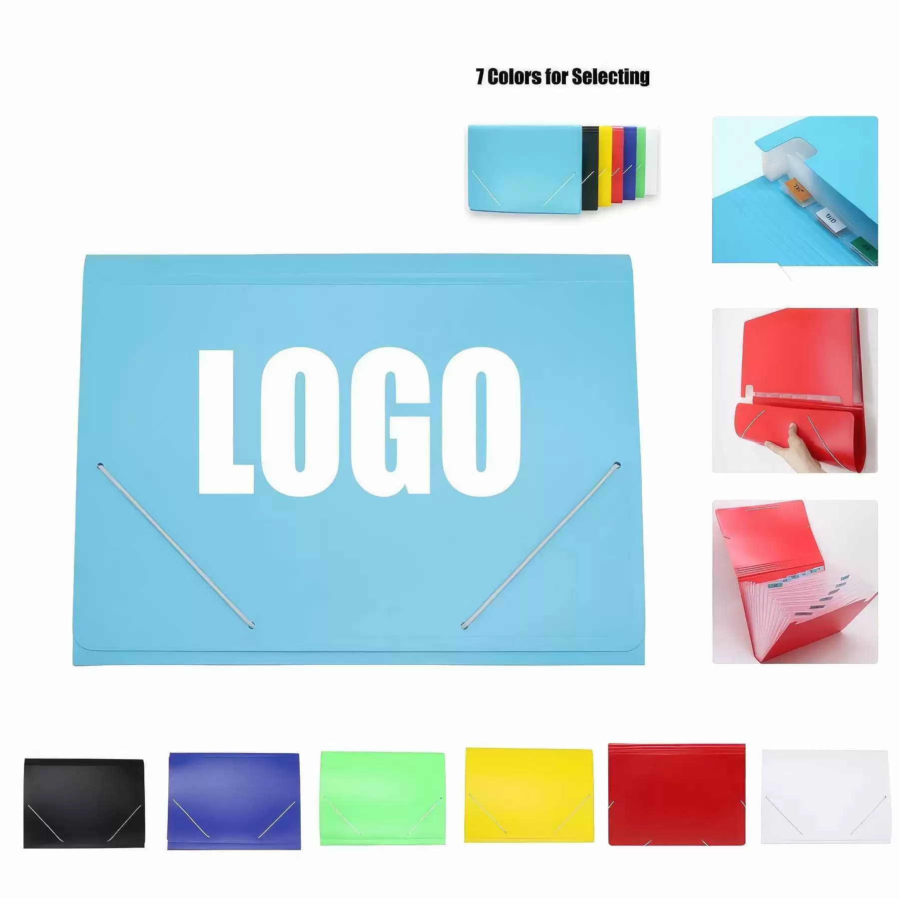 PP Plastic 13-Pocket Expanding A4-Size Portfolio File Folder