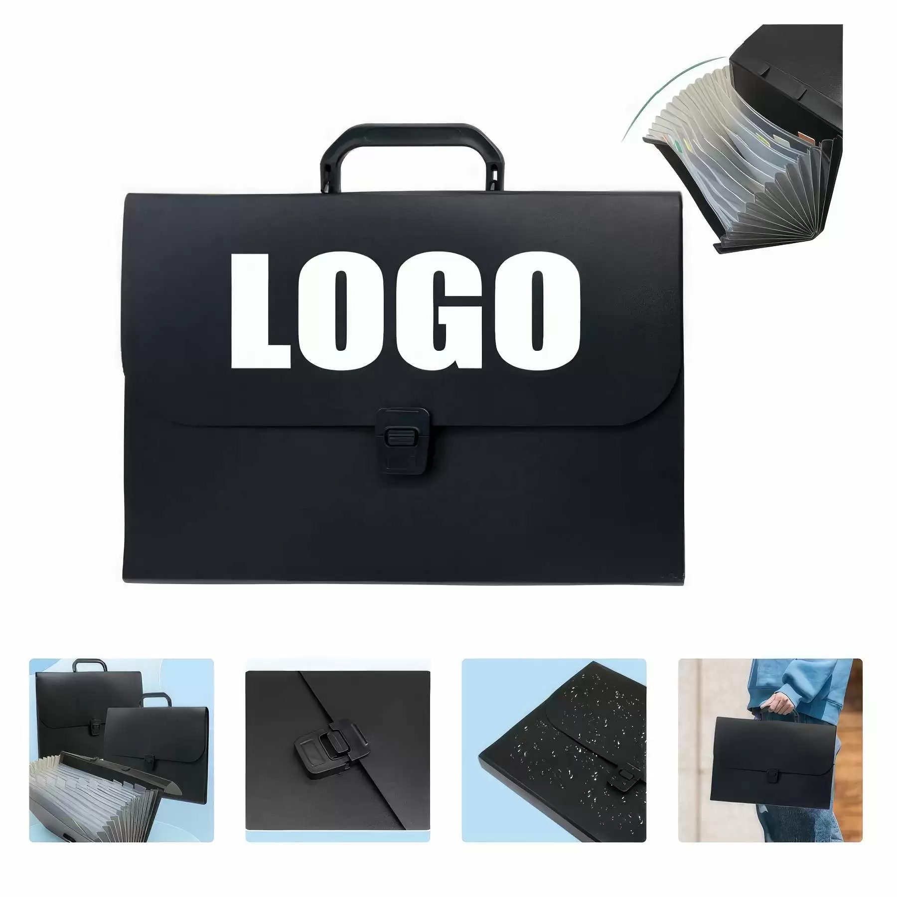 PP Plastic 13-Pocket Expanding A4-Size Portfolio File Folder