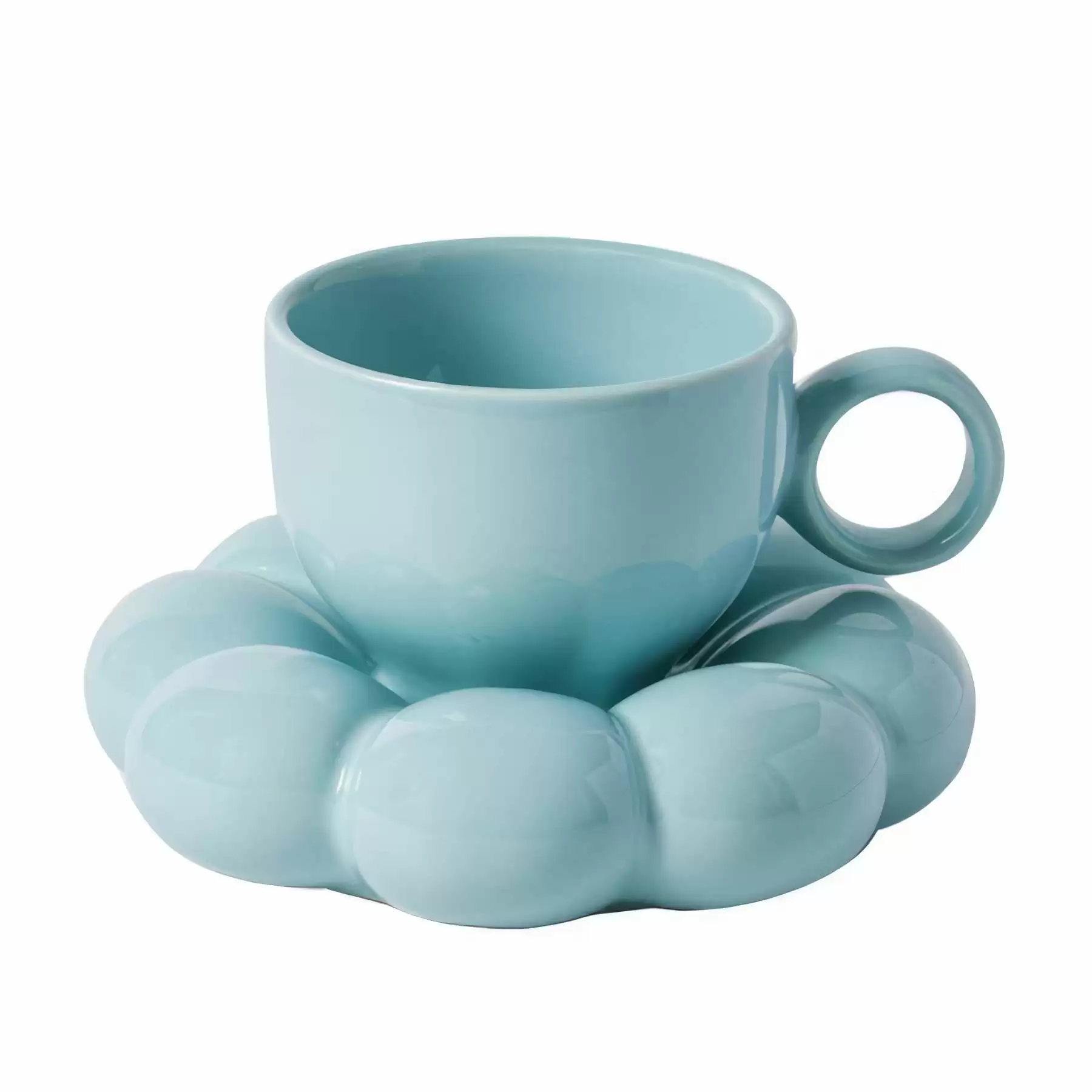 Custom 6.7 OZ. Ceramic Tea Cup Coffee Mug with Saucer Set - Image 2