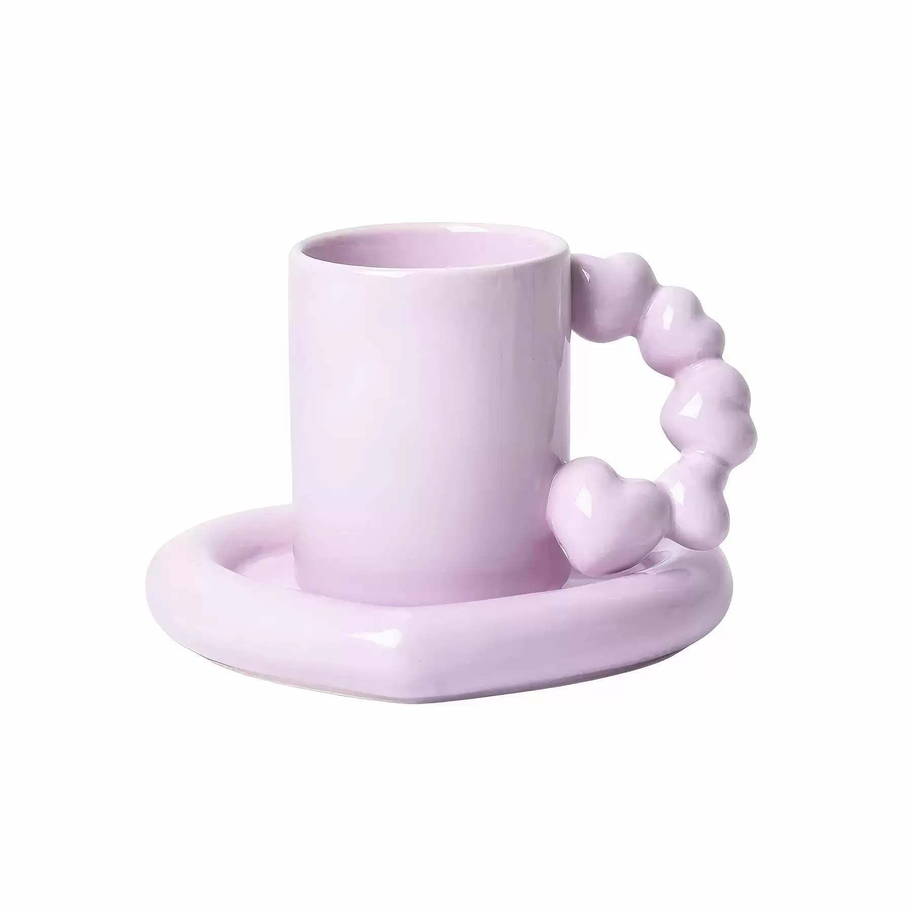 Custom 10 OZ. Ceramic Tea Cup Coffee Mug with Saucer Set - Image 2