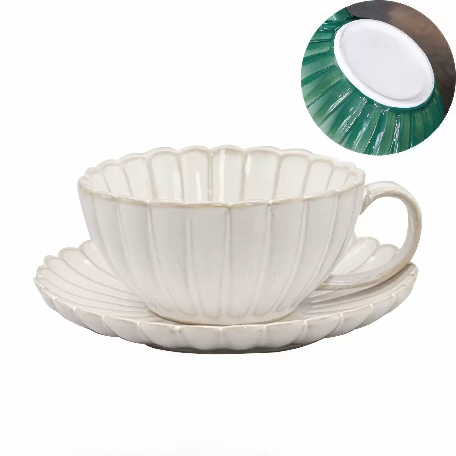 Custom 5.4 OZ. Ceramic Tea Cup Coffee Mug with Saucer Set - Image 2