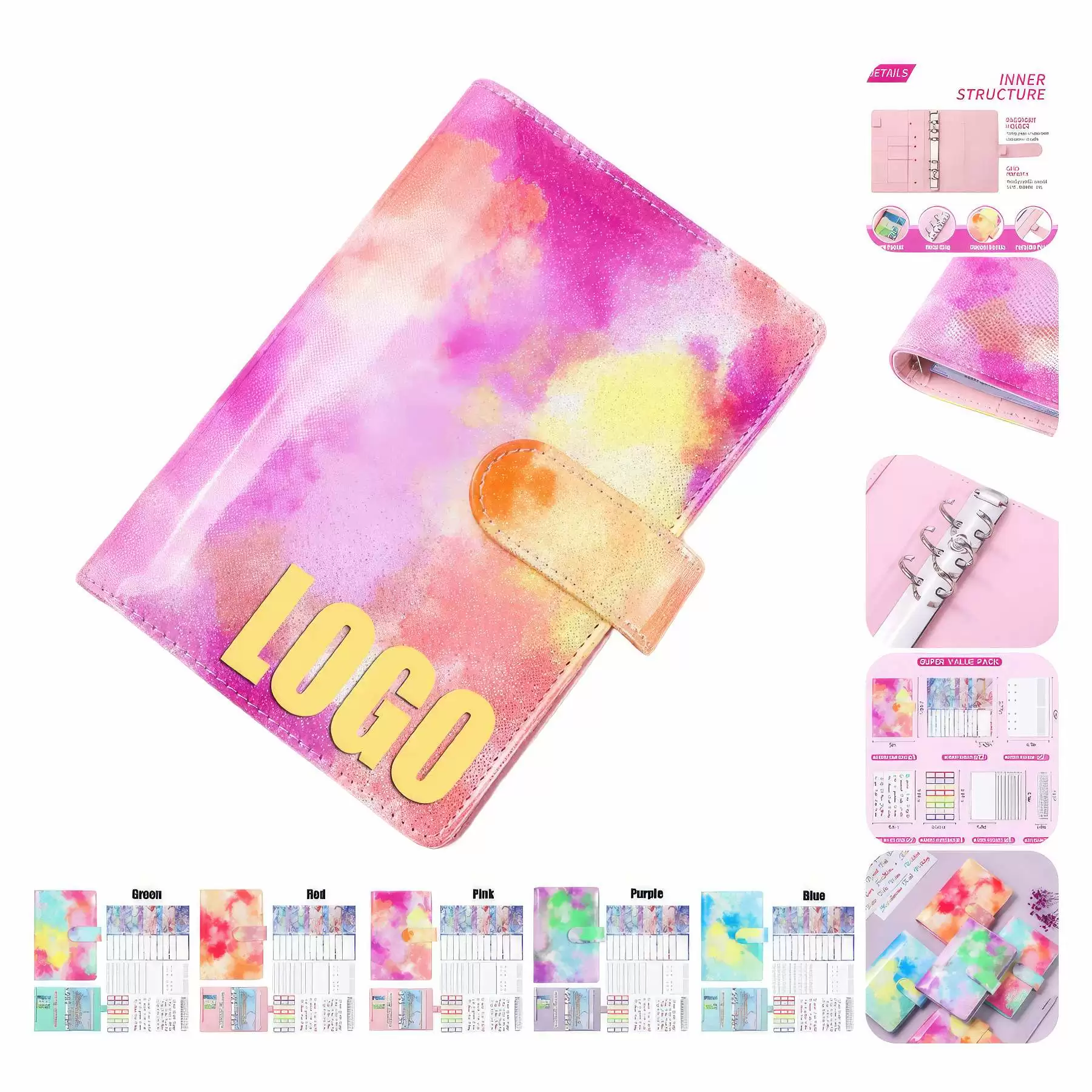 PU Leather A6 Budget Planner Binder Notebook