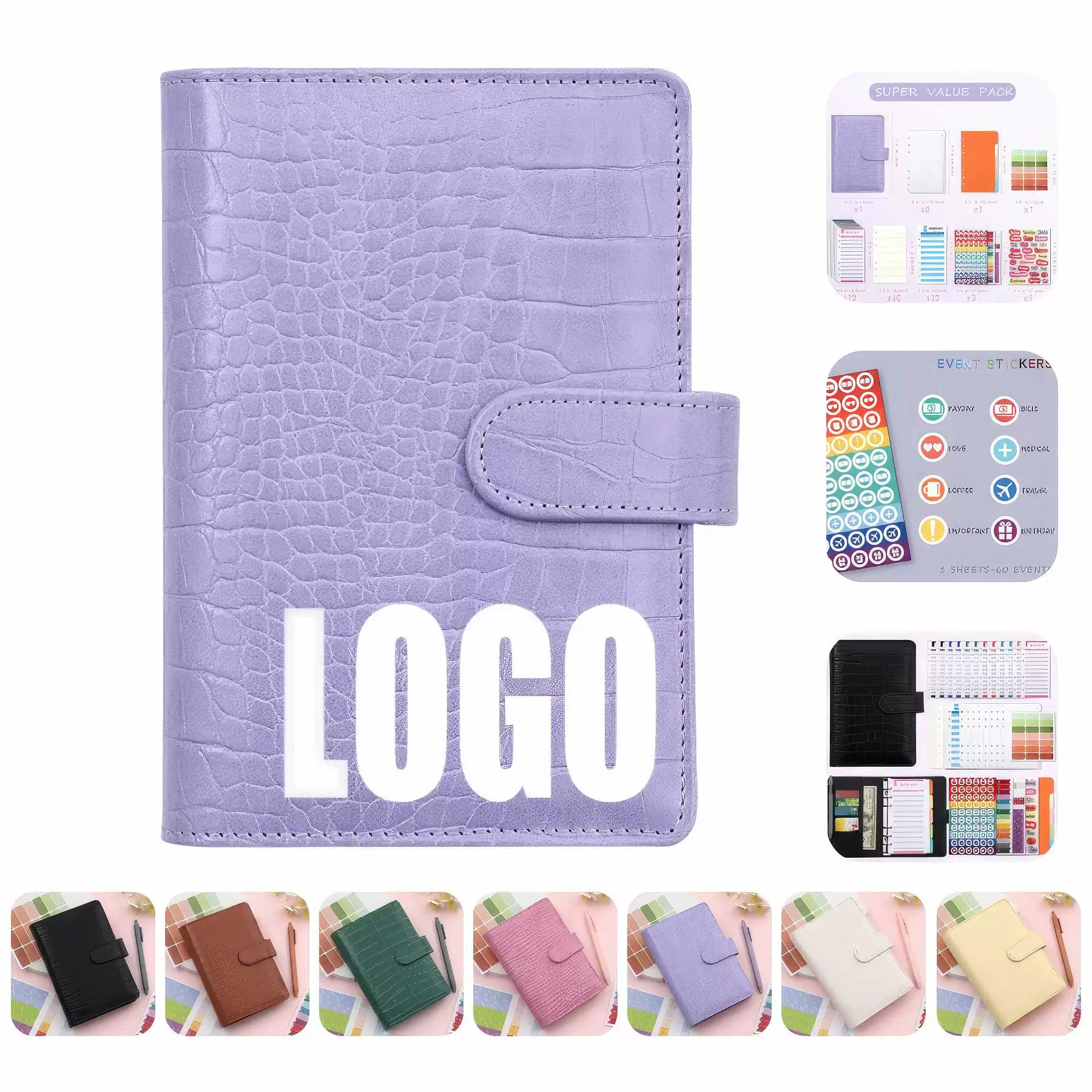 PU Leather A6 Budget Planner Binder Notebook