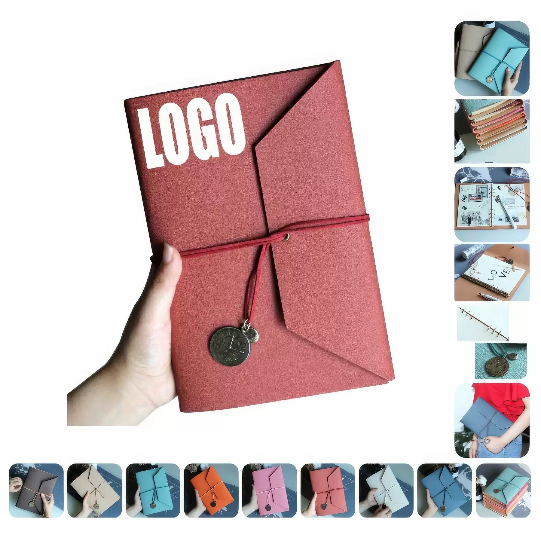 PU Leather A5 Business Travel Journal Pocket Binder Notebook
