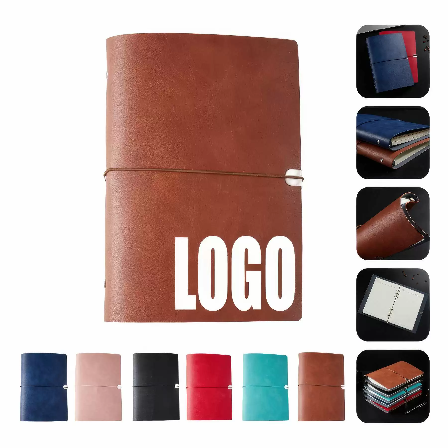 PU Leather A5 Business Travel Journal Binder Notebook