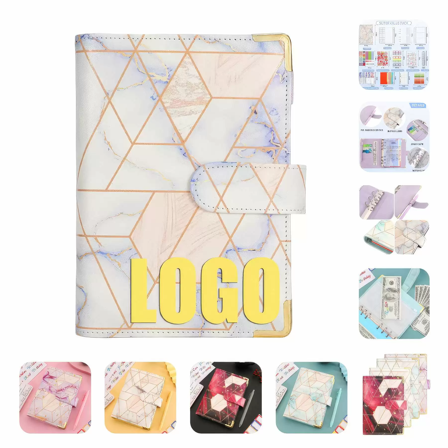 PU Leather A6 Budget Planner Binder Notebook