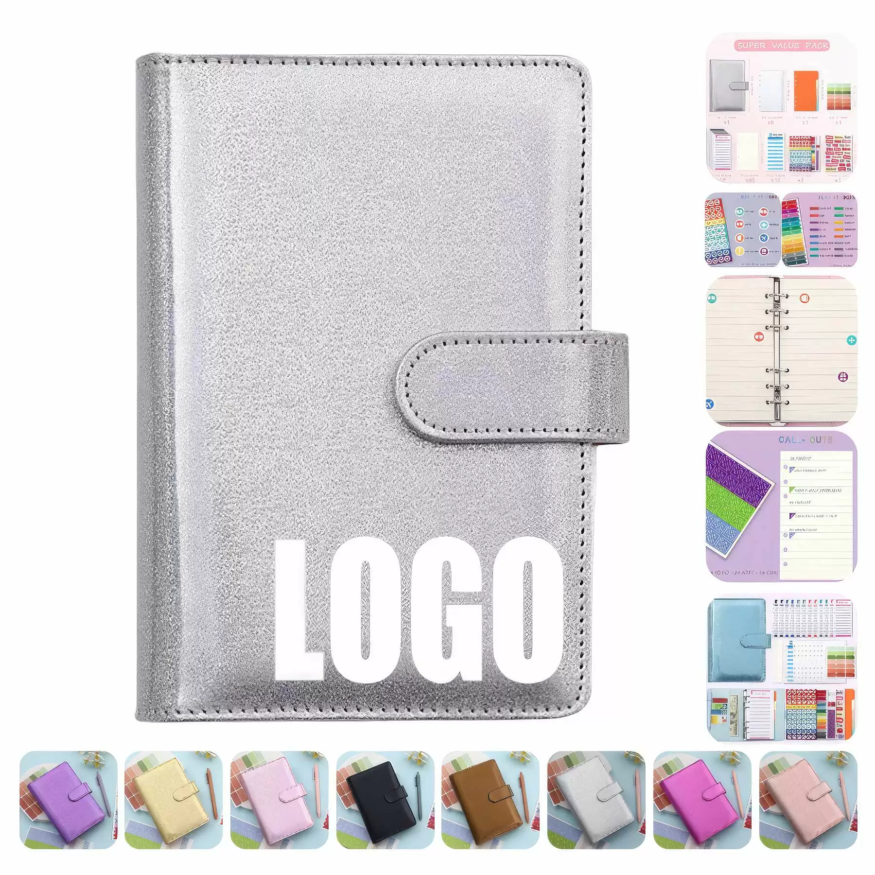 PU Leather A6 Budget Planner Binder Notebook