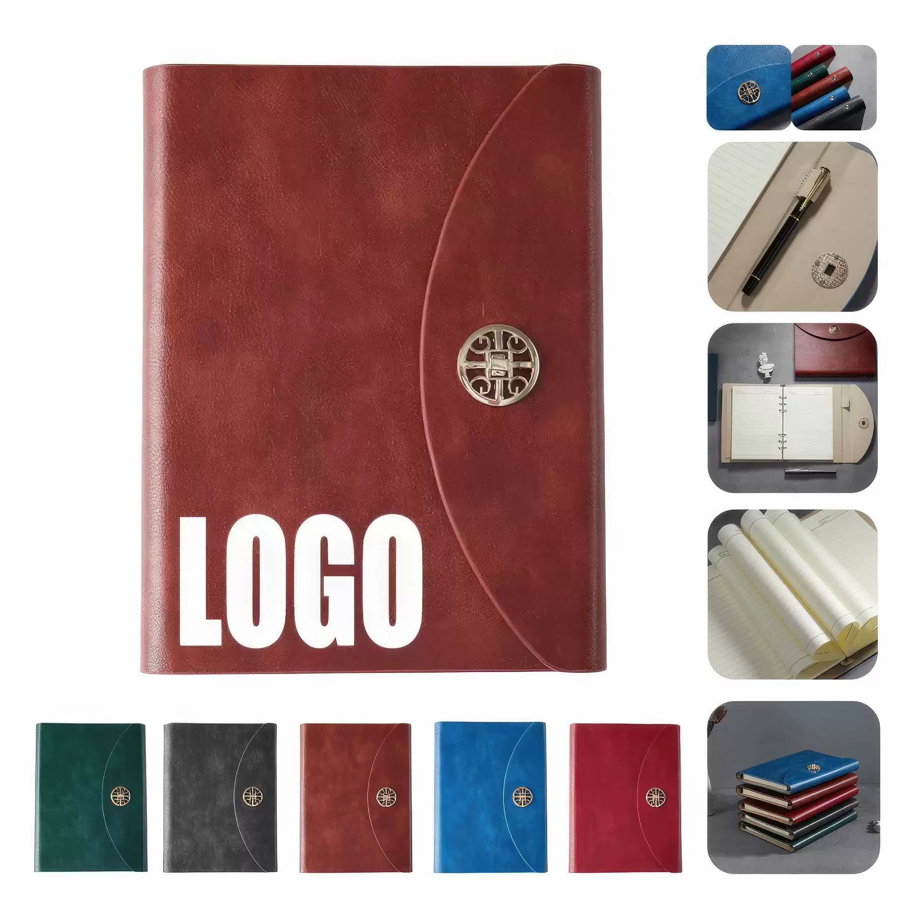 PU Leather A5 Business Travel Journal Binder Notebook
