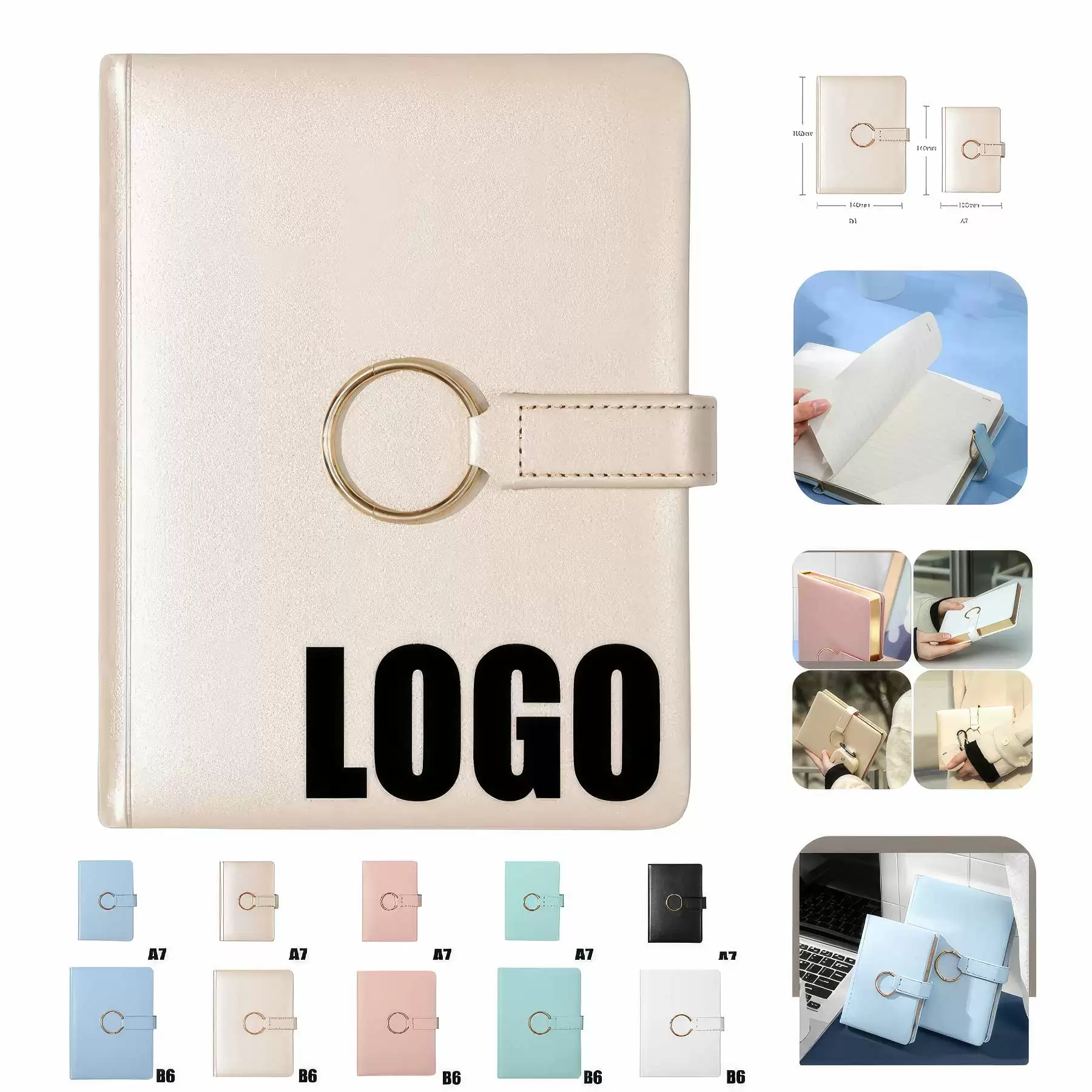 PU Leather A7 Business Travel Journal Diary Notebook