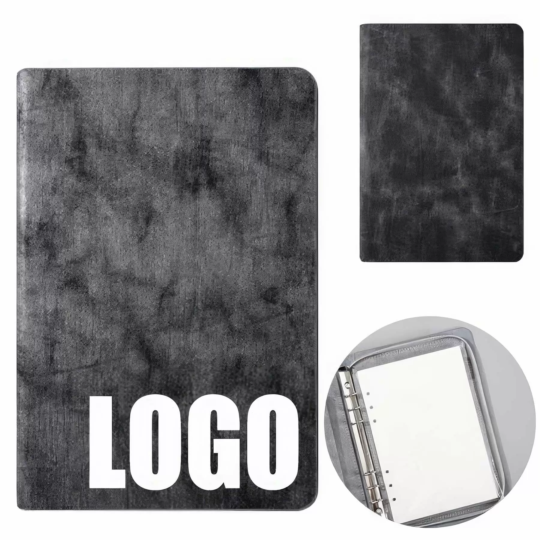 PU Leather Zippered A5 Business Travel Journal Notebook