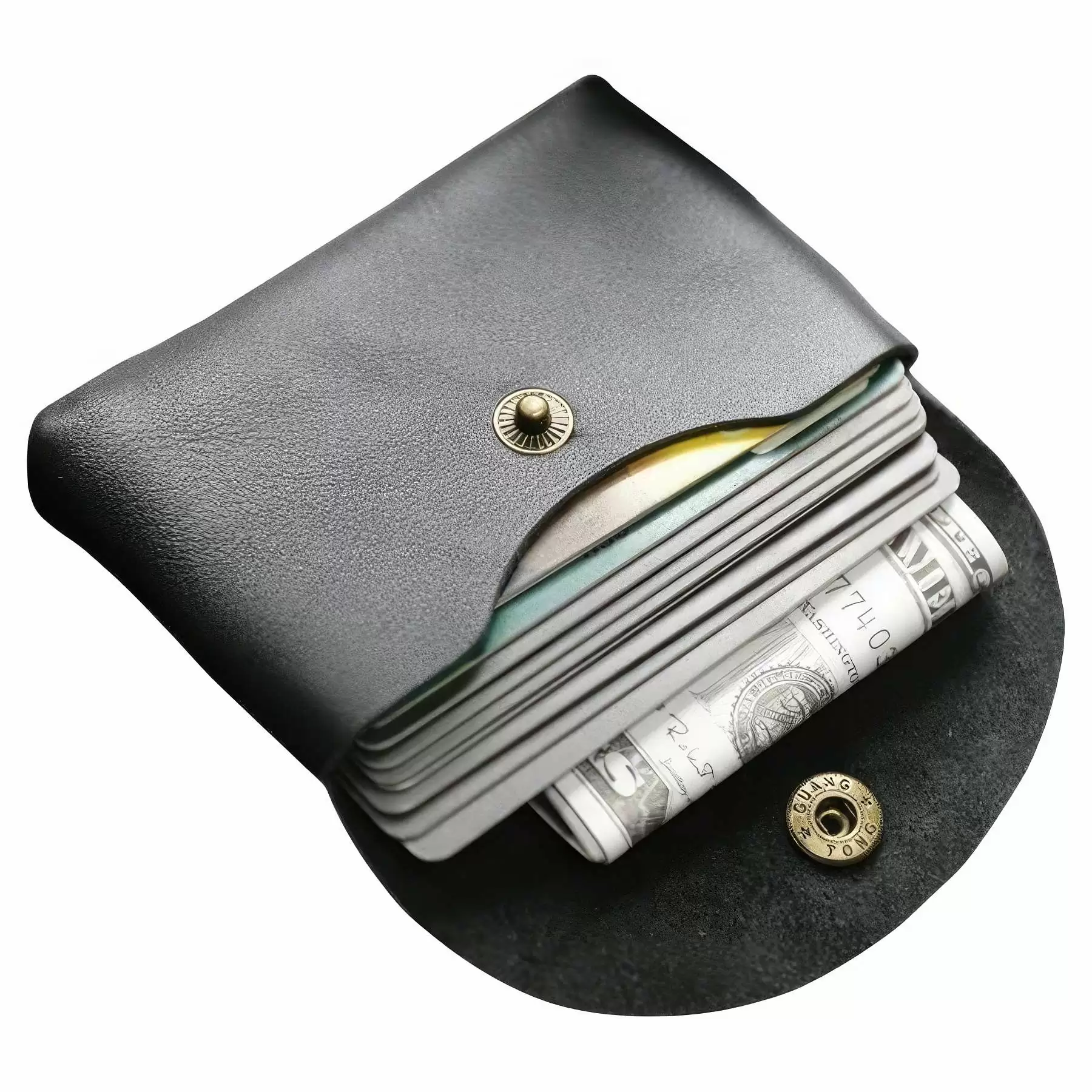 Genuine Leather Mini Coin Credit Card Pouch & Key Bag - Image 2