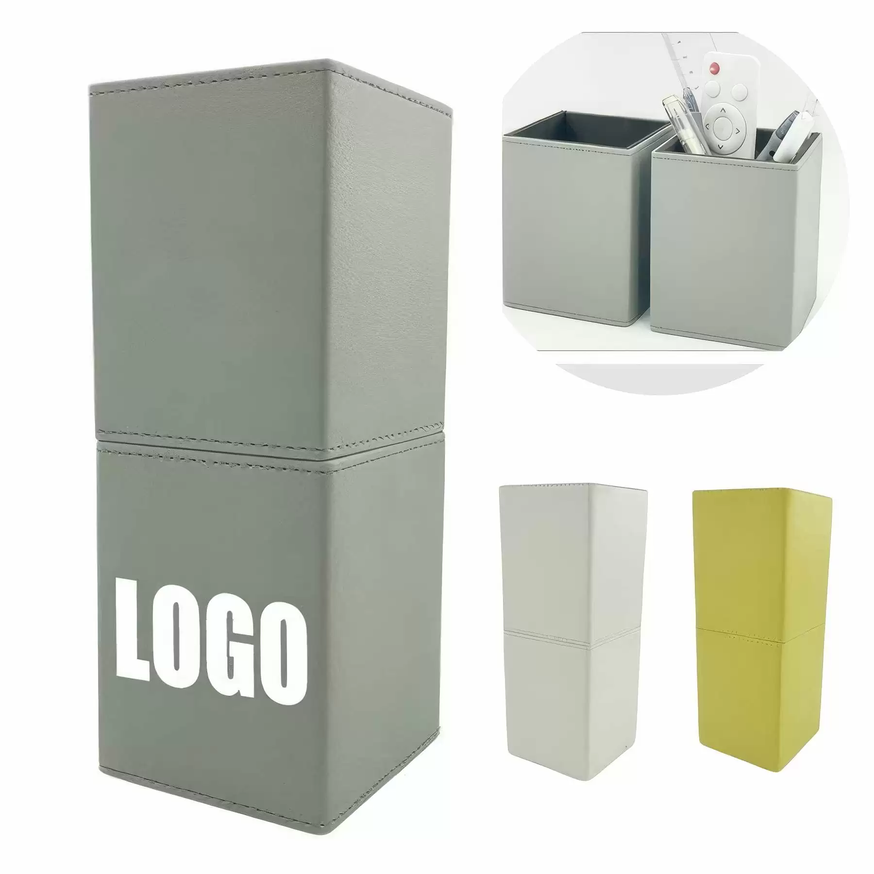 PU Leather Magnet Cosmetic Brush Makeup Storage Box