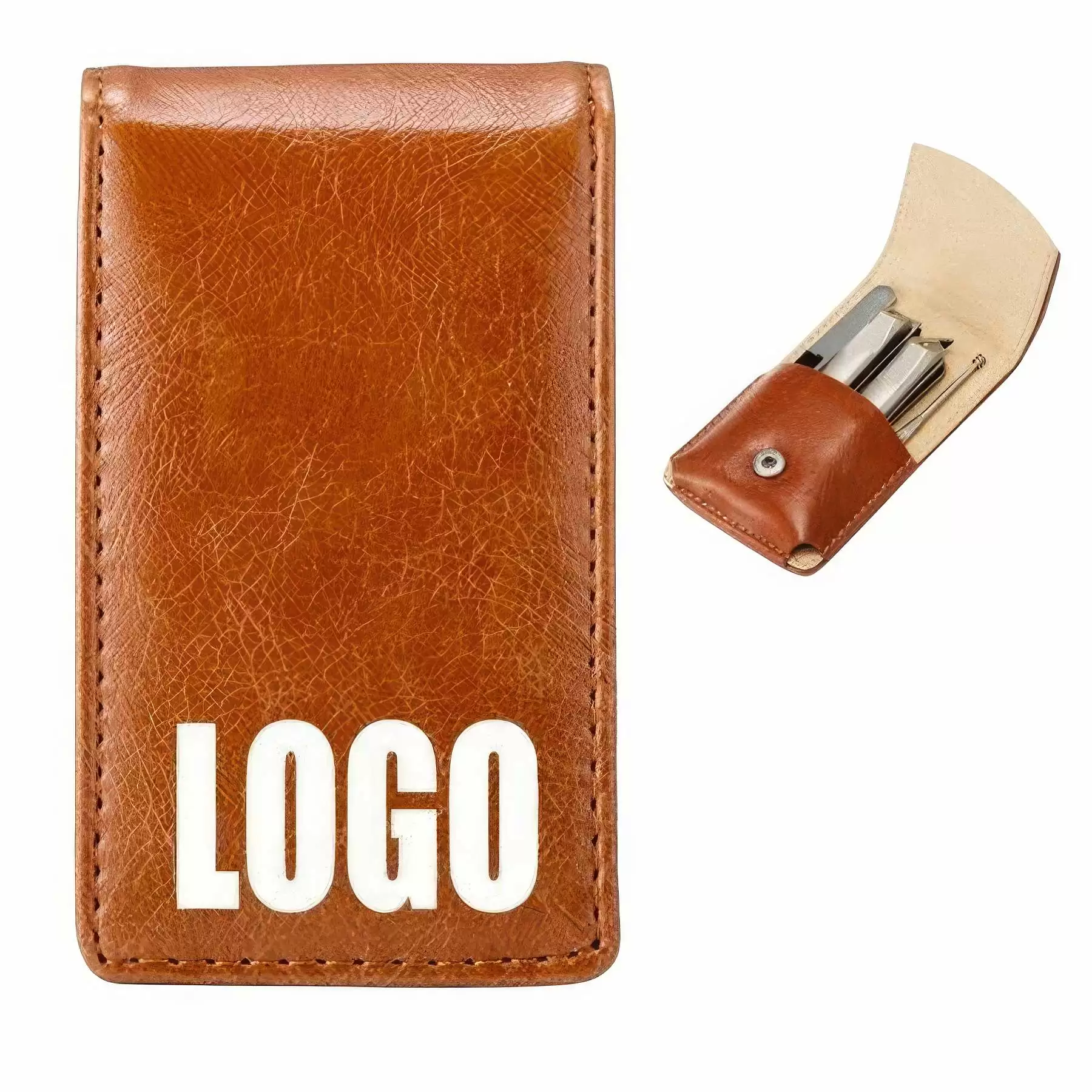 PU Leather Manicure Tool Case & Nail Clipper Pouch Bag