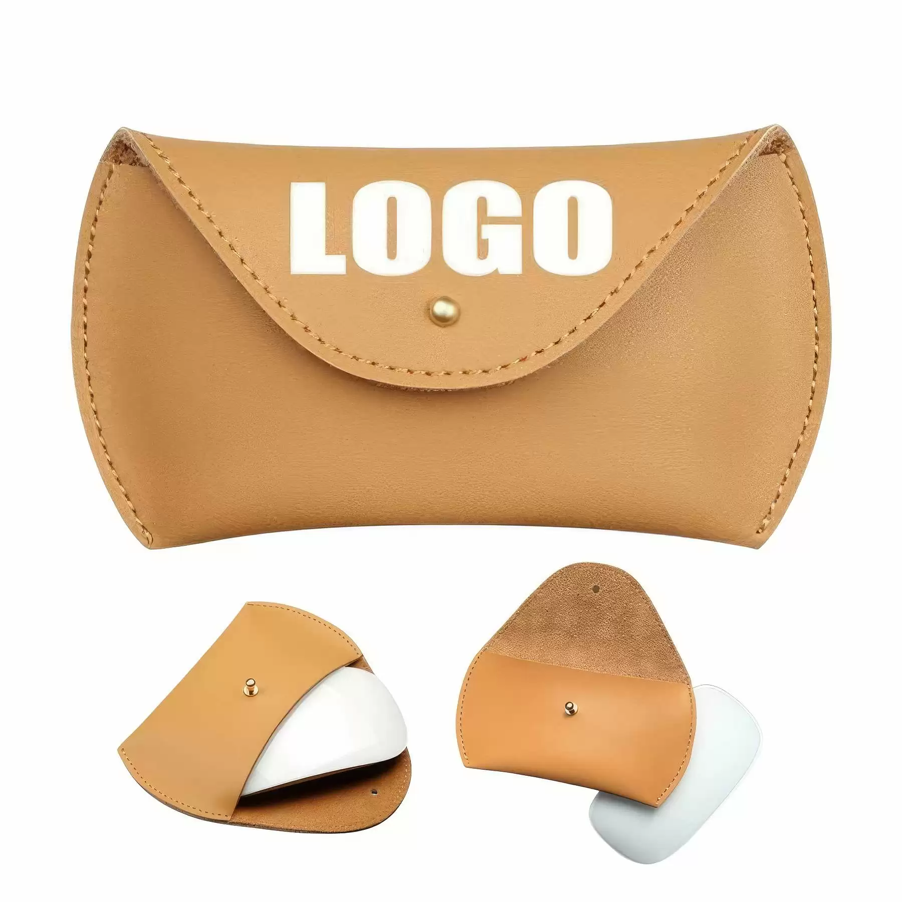 Genuine Leather Wireless Mouse Flip Case & Storage Bag