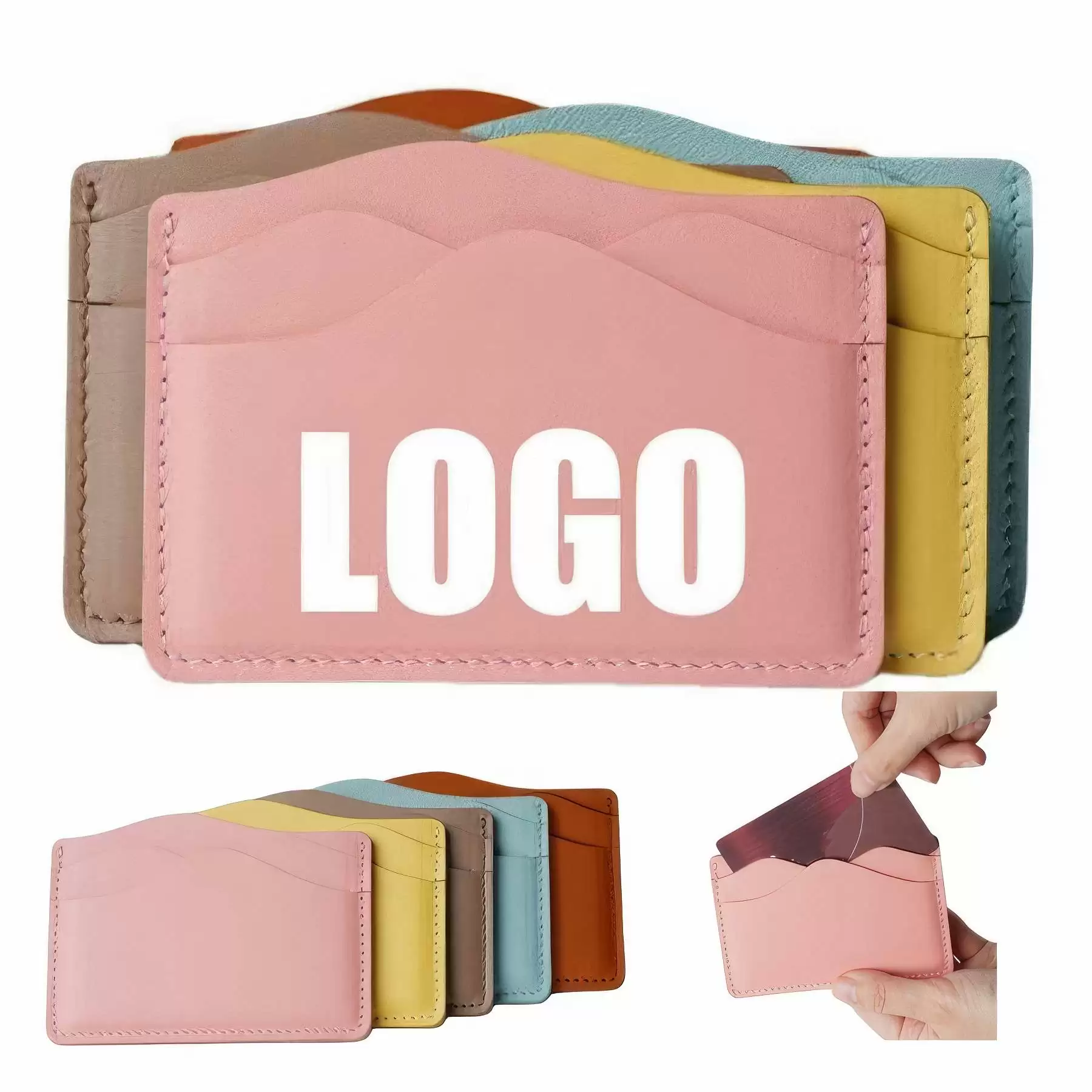 PU Leather Credit Card Case & School Office ID Badge Pouch