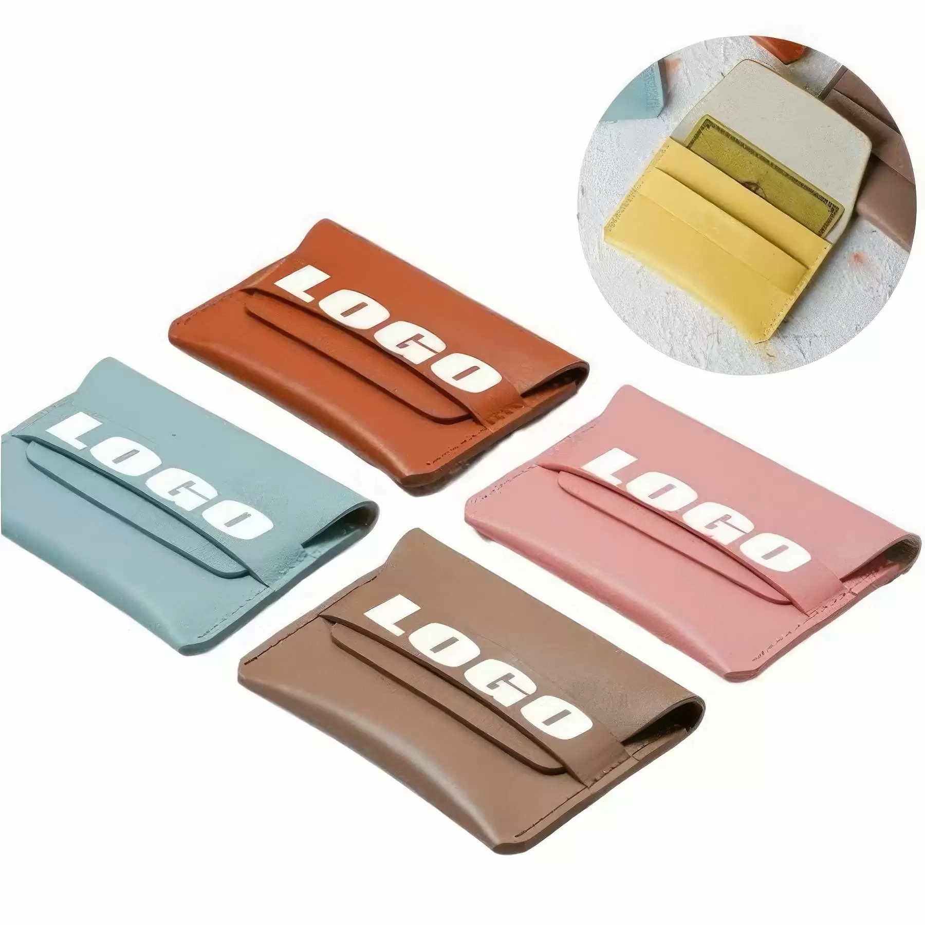 PU Leather Credit Card Case & School Office ID Badge Pouch