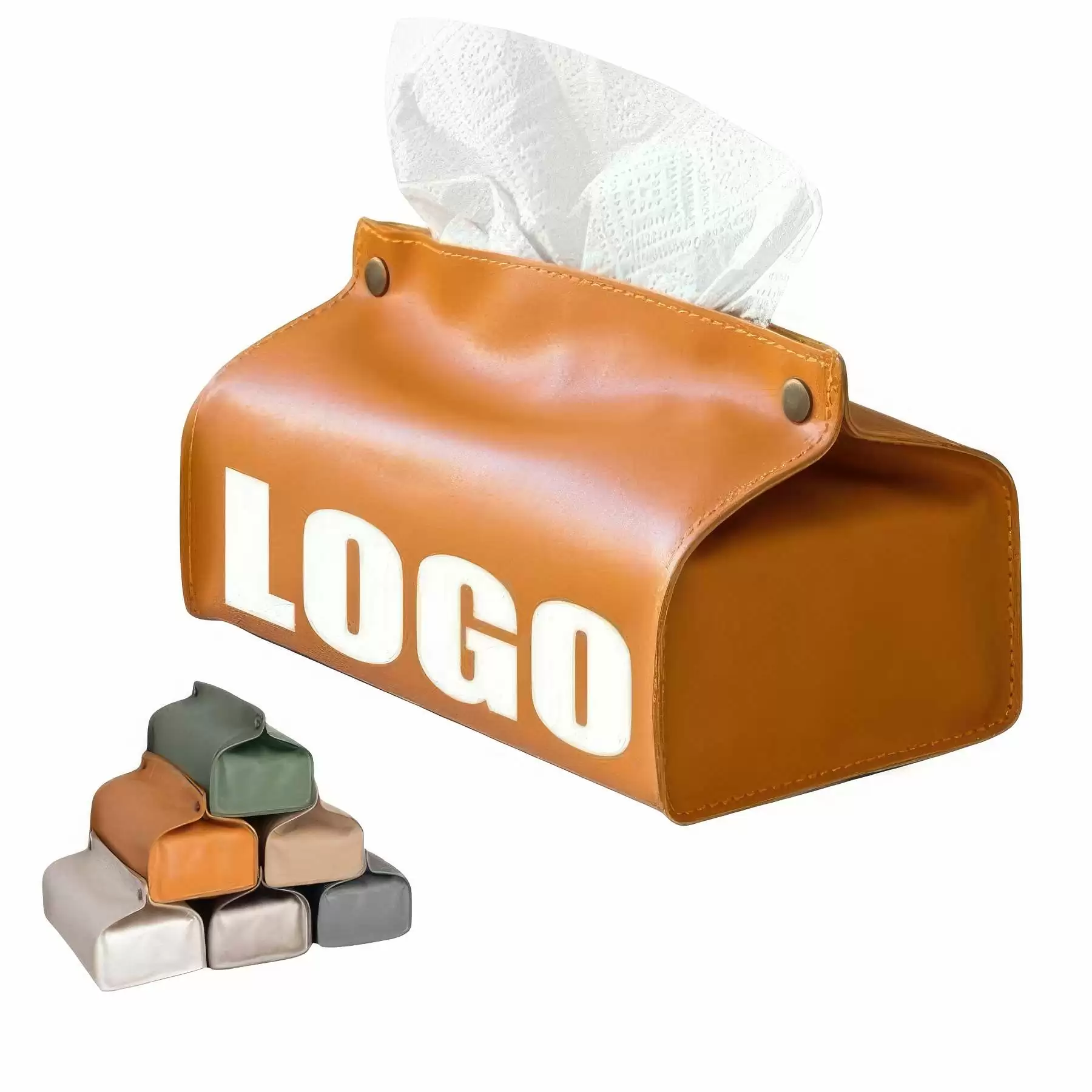 Custom PU Leather Car Napkin Case & Restaurant Tissue Box
