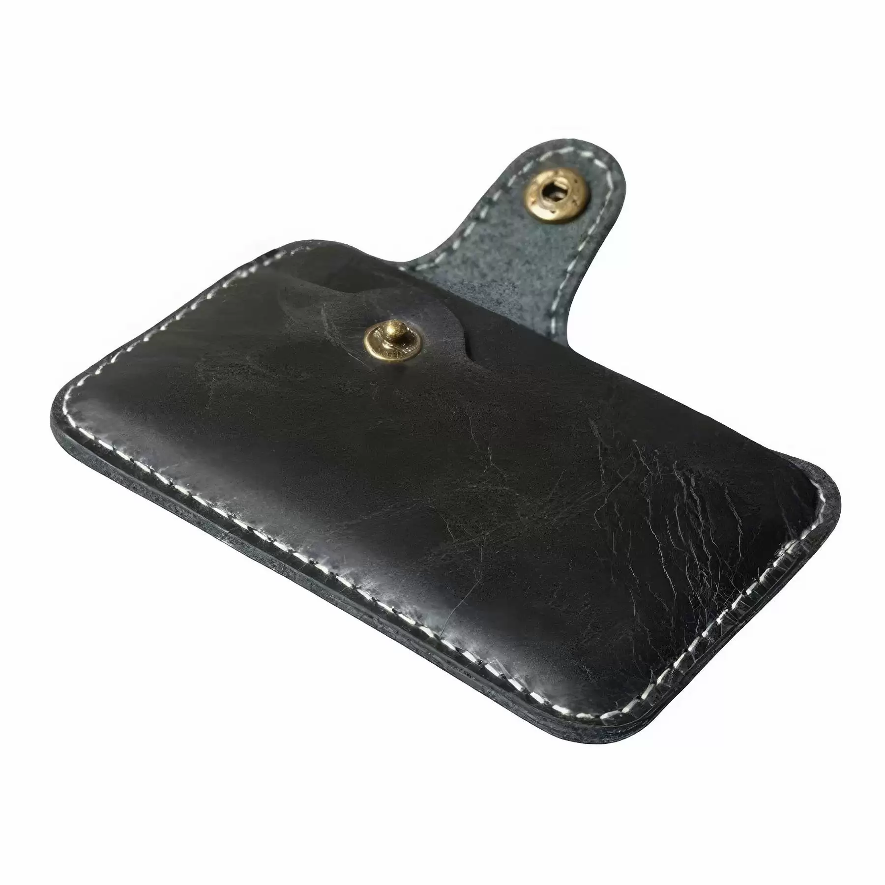 Genuine Leather Business Credit Card Case & ID Badge Pouch - Image 2