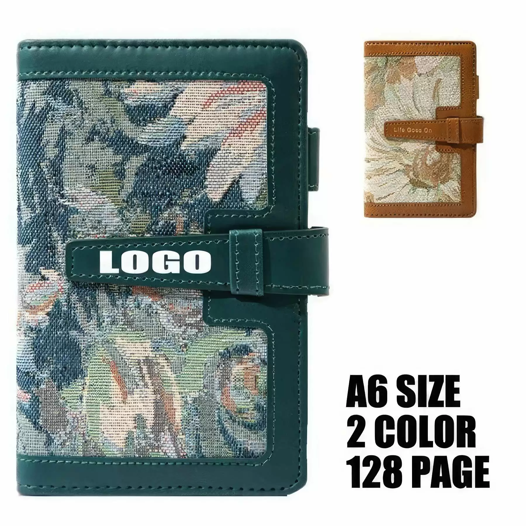 PU+Cloth A6 Business Conference Travel Journal Notebook