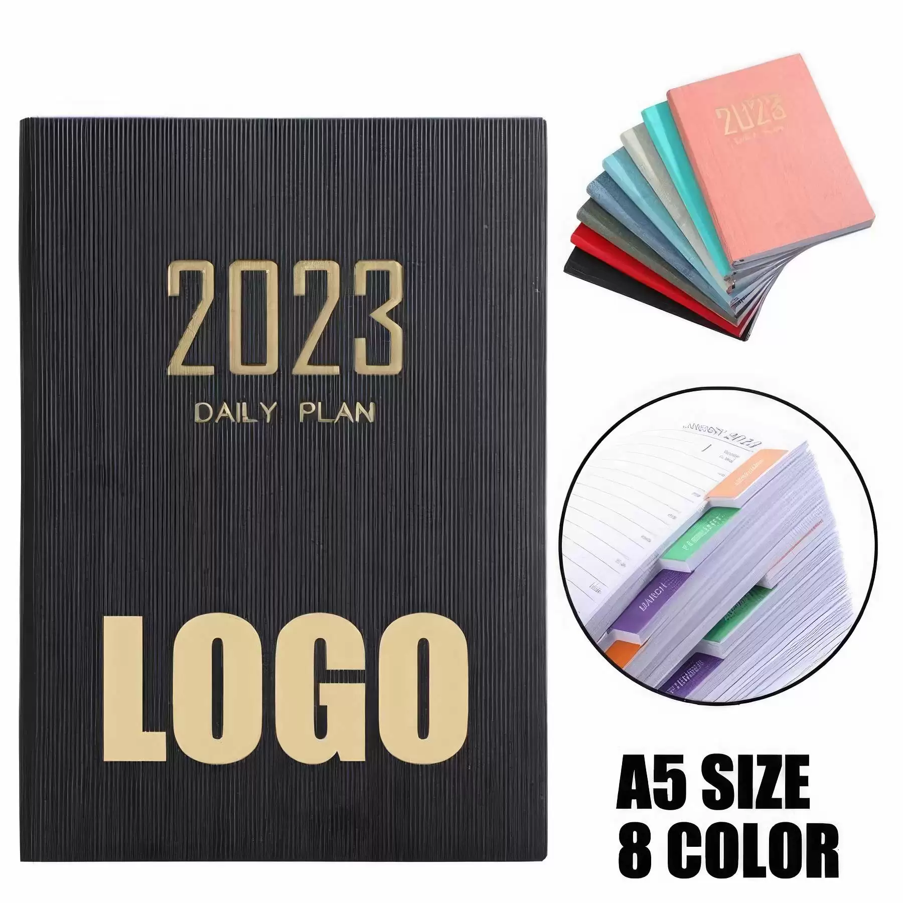 PU Leather A5 2023 Planner Business Travel Journal Notebook