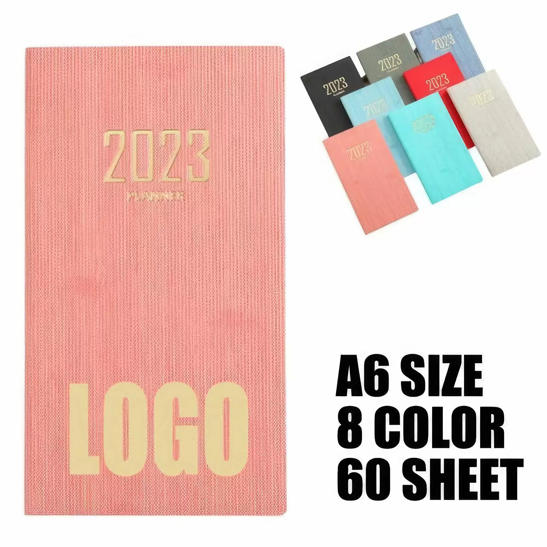 PU Leather A6 2023 Planner Business Travel Journal Notebook