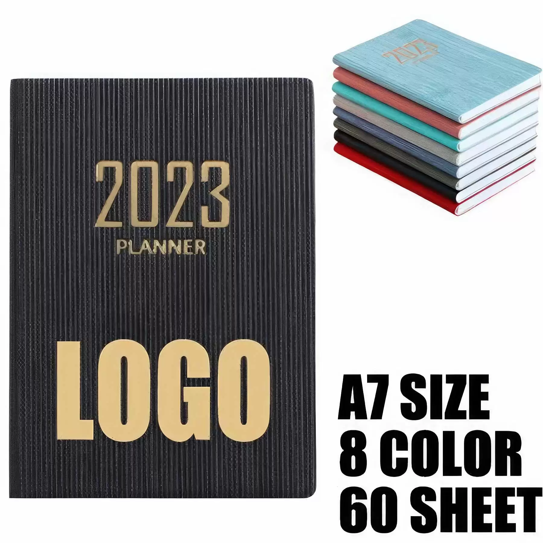 PU Leather A7 2023 Planner Business Travel Journal Notebook
