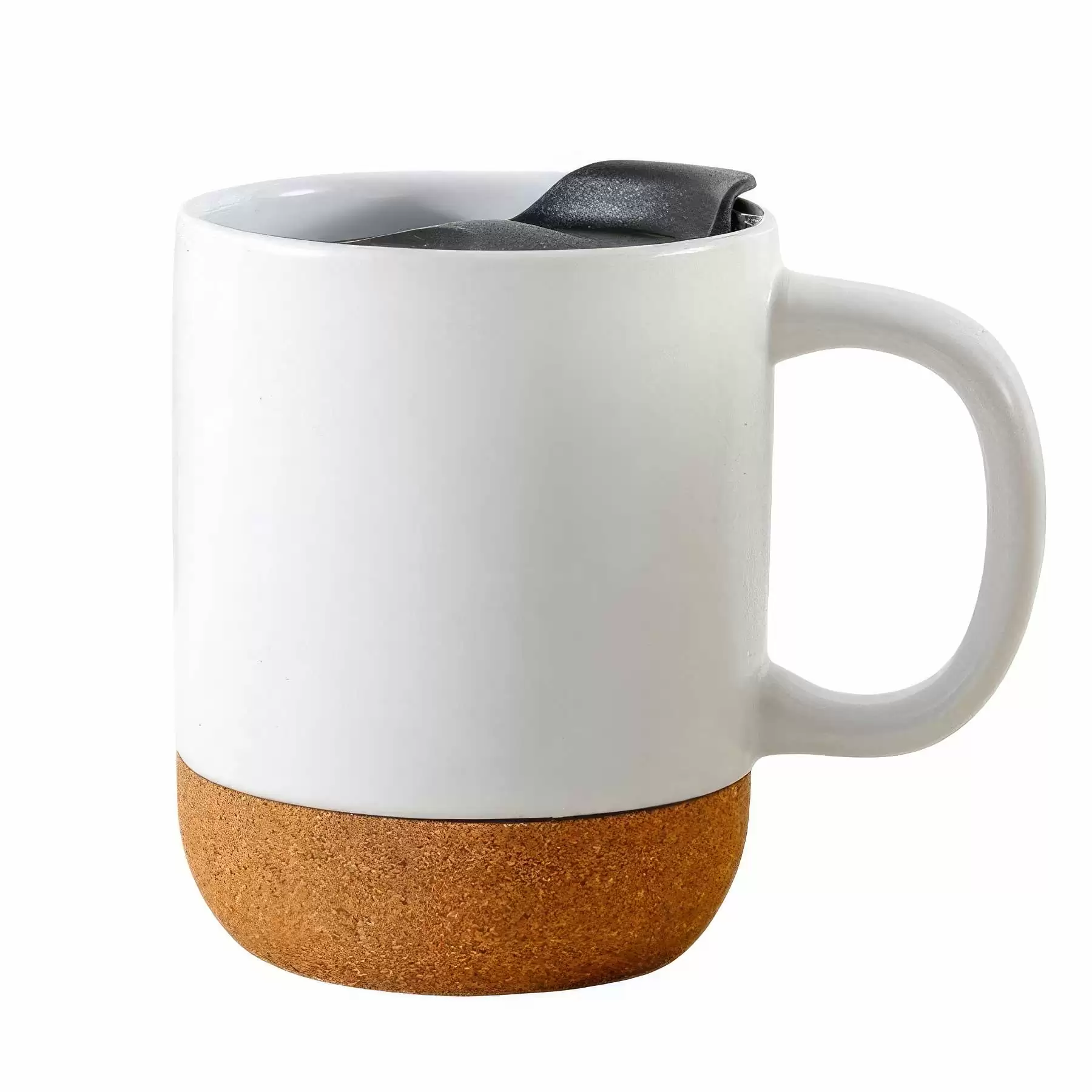 12.5 oz ceramic mug with slide lip and cork bottom - Image 2