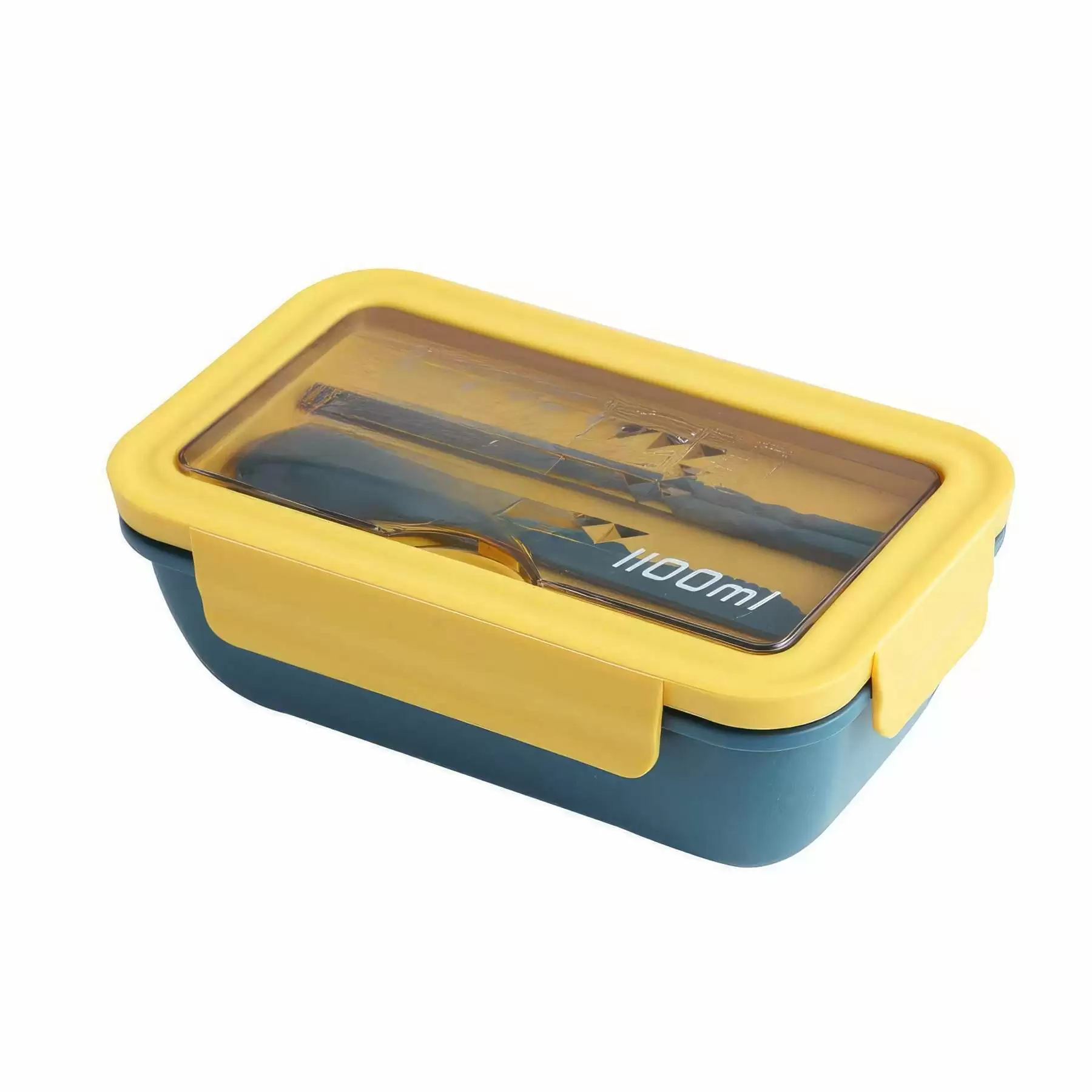 37 OZ Plastic Lunch Container with Spoon - Image 2